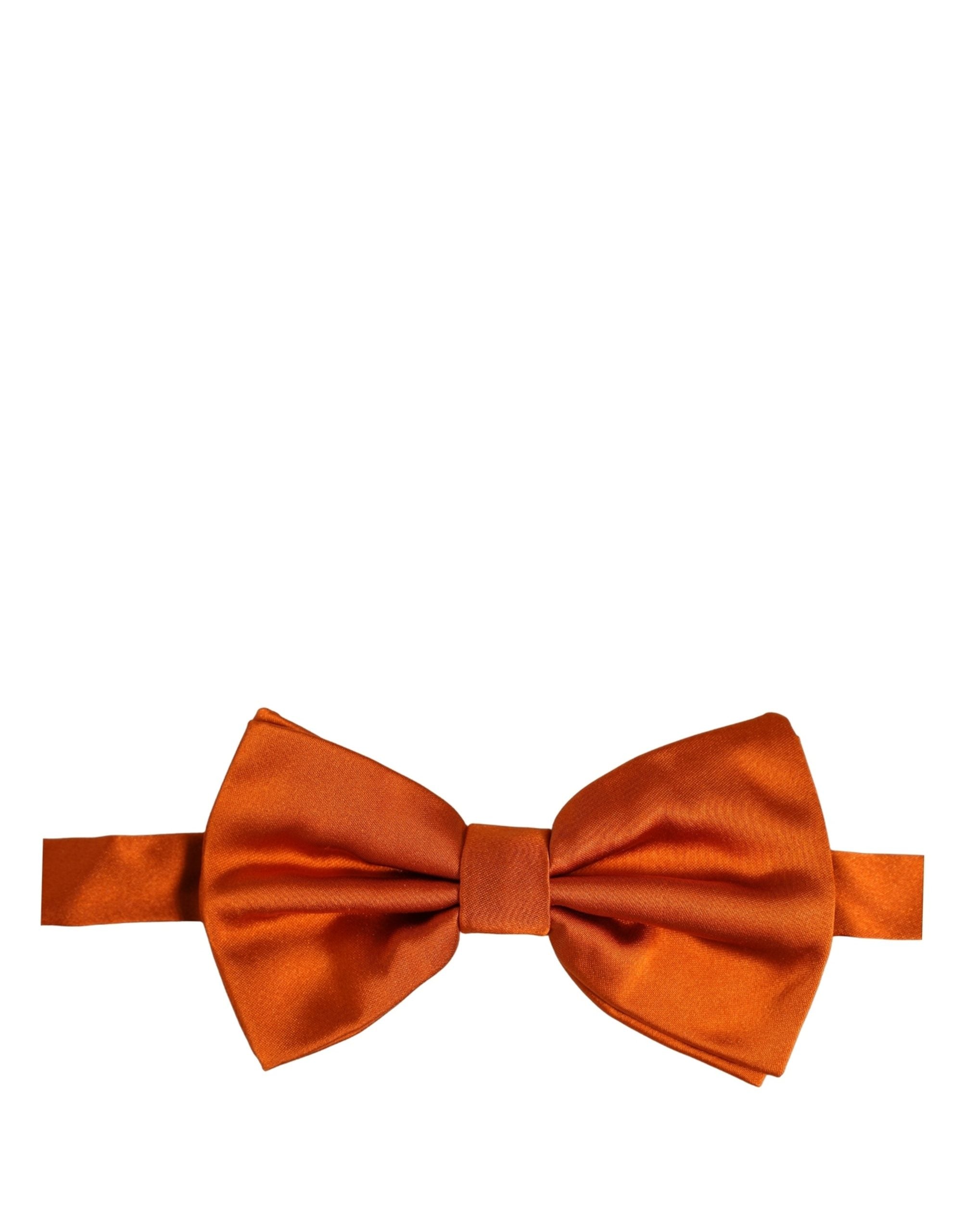 Dolce & Gabbana Men Orange 100% Silk Adjustable Neck Papillon Bow Tie Dolce & Gabbana