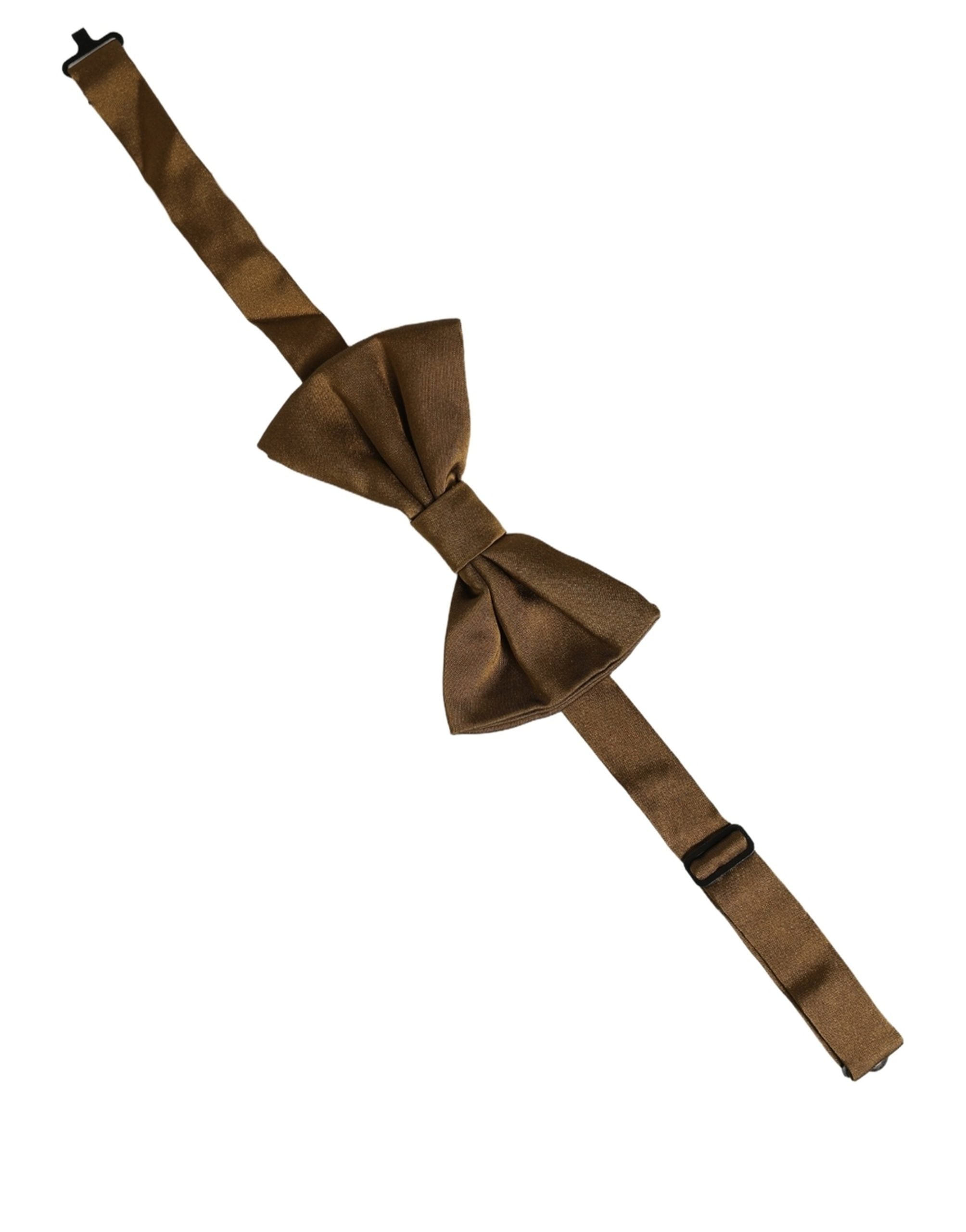 Dolce & Gabbana Men Brown 100% Silk Adjustable Neck Papillon Bow Tie Dolce & Gabbana