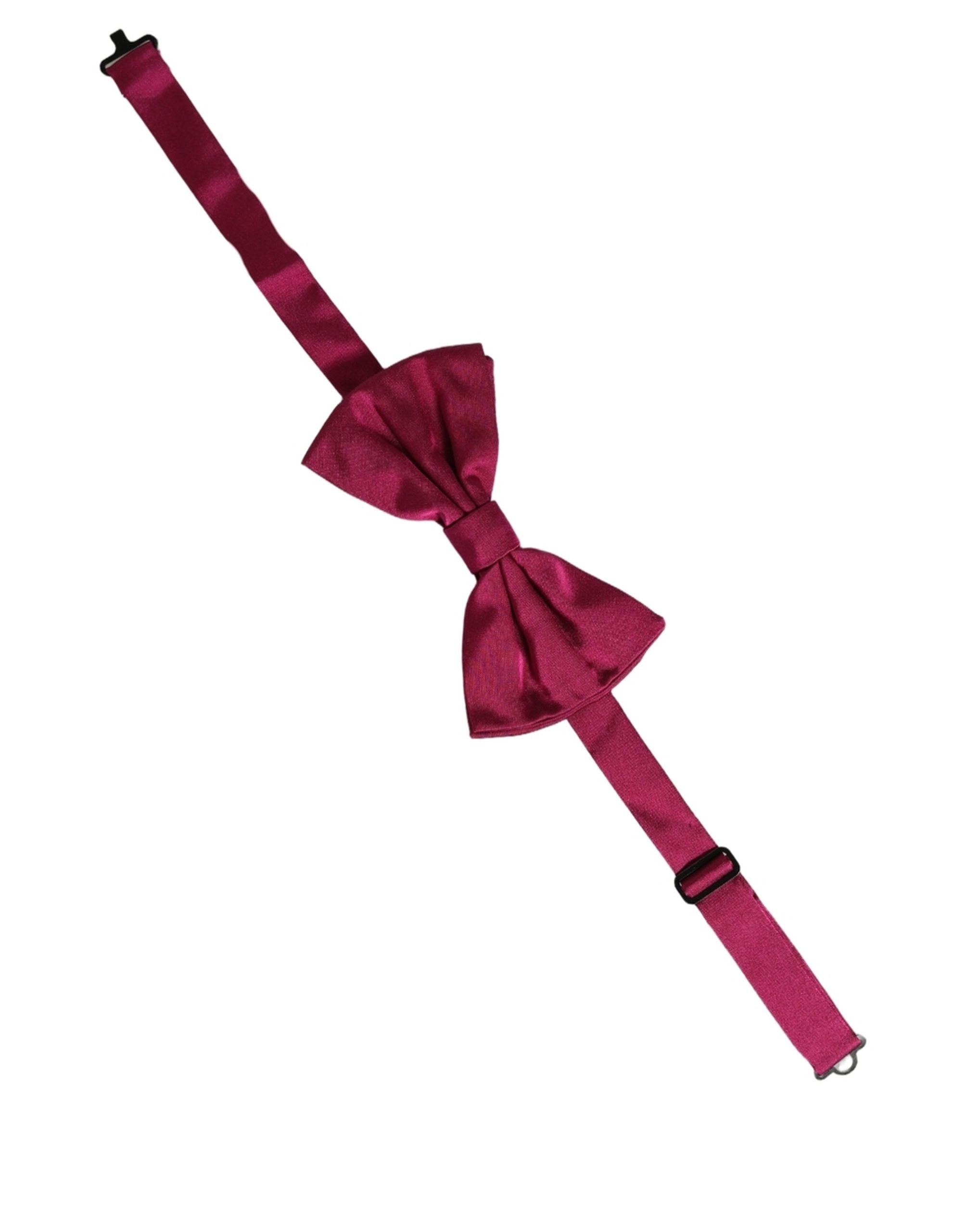 Dolce & Gabbana Men Burgundy Silk Adjustable Neck Papillon Bow Tie Dolce & Gabbana
