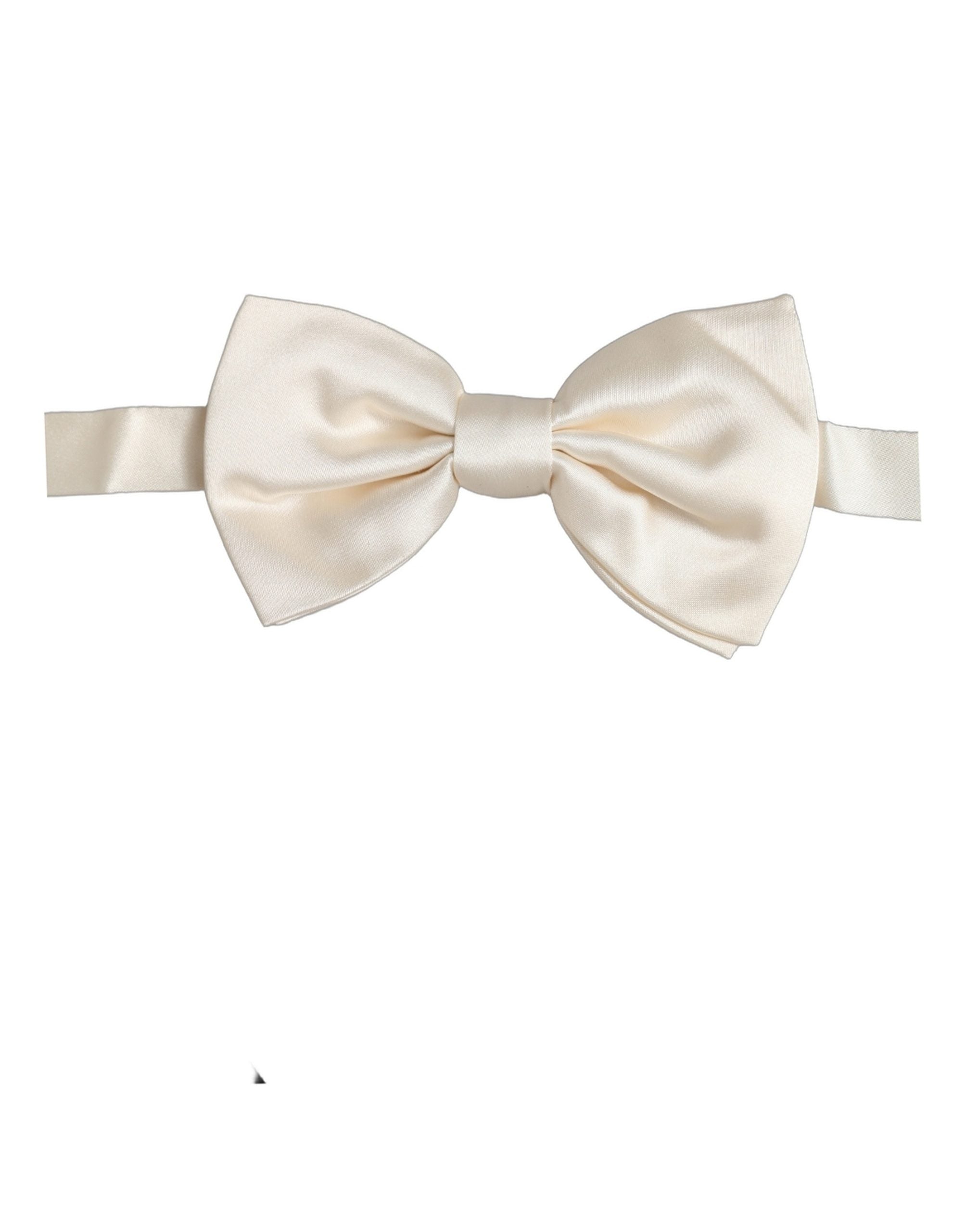 Dolce & Gabbana Men White 100% Silk Adjustable Neck Papillon Bow Tie Dolce & Gabbana