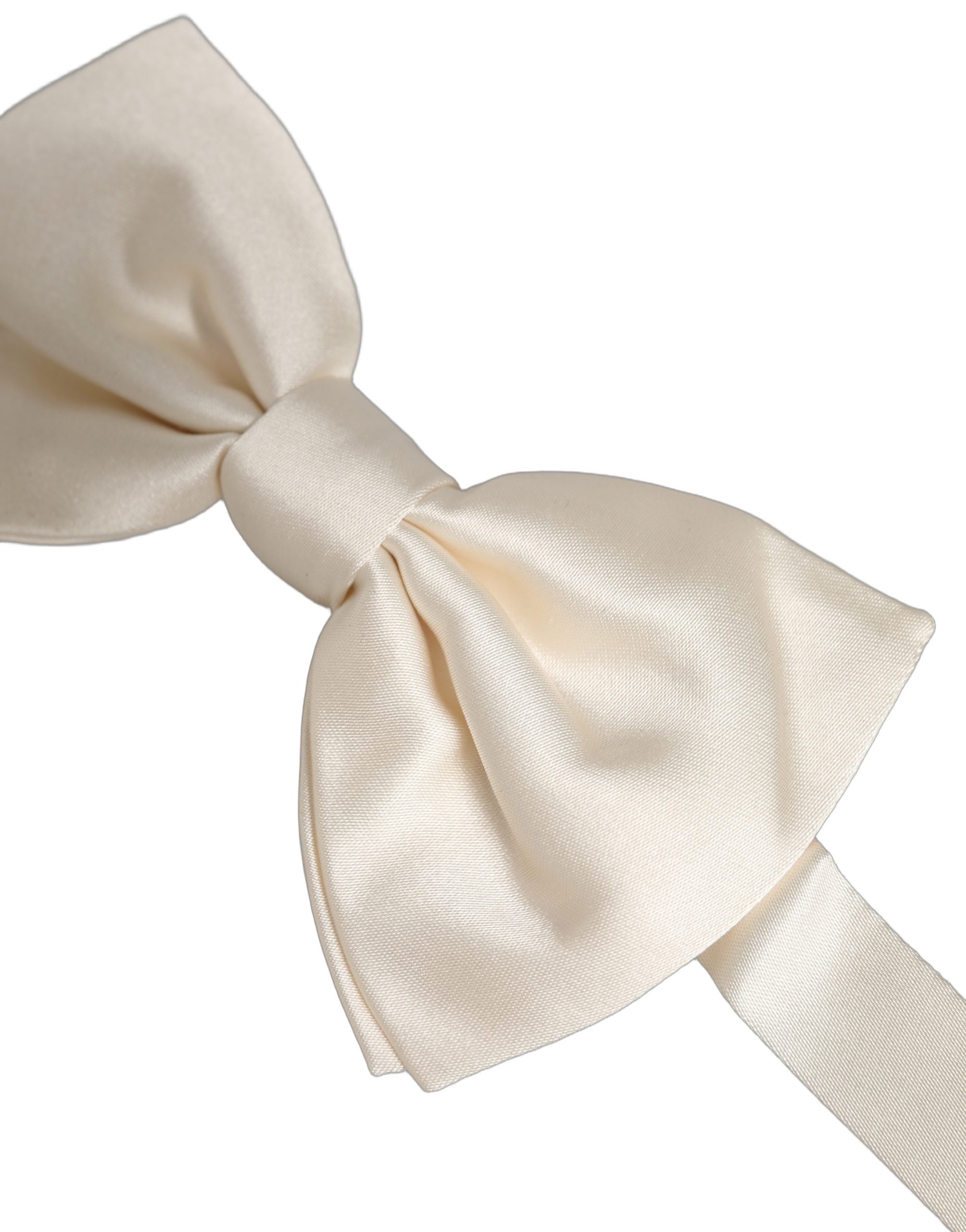 Dolce & Gabbana Men White 100% Silk Adjustable Neck Papillon Bow Tie Dolce & Gabbana