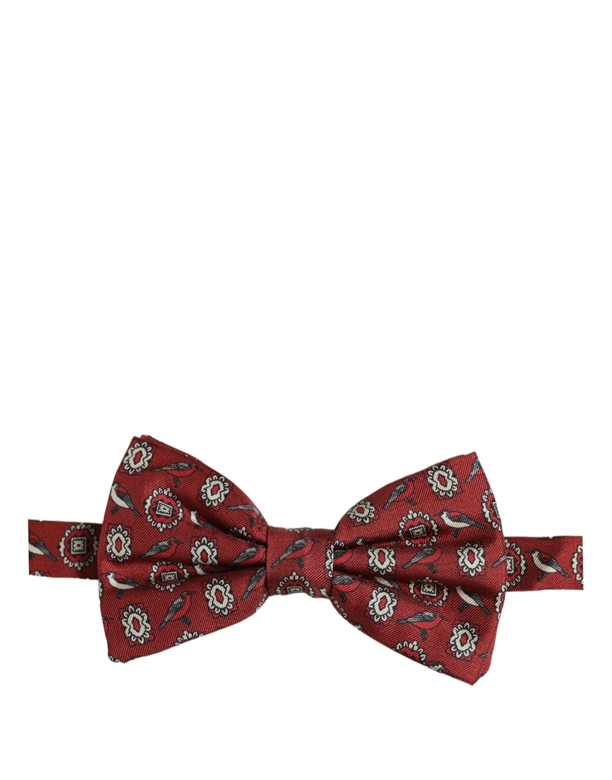 Dolce & Gabbana Men Bordeaux Floral Adjustable Neck Papillon Bow Tie Dolce & Gabbana