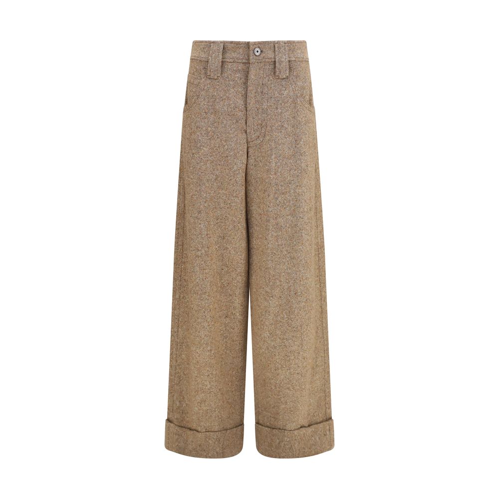Brunello Cucinelli Beige Wool Oves Aries Casual Pants Brunello Cucinelli