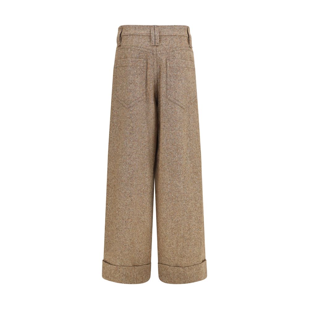 Brunello Cucinelli Beige Wool Oves Aries Casual Pants Brunello Cucinelli