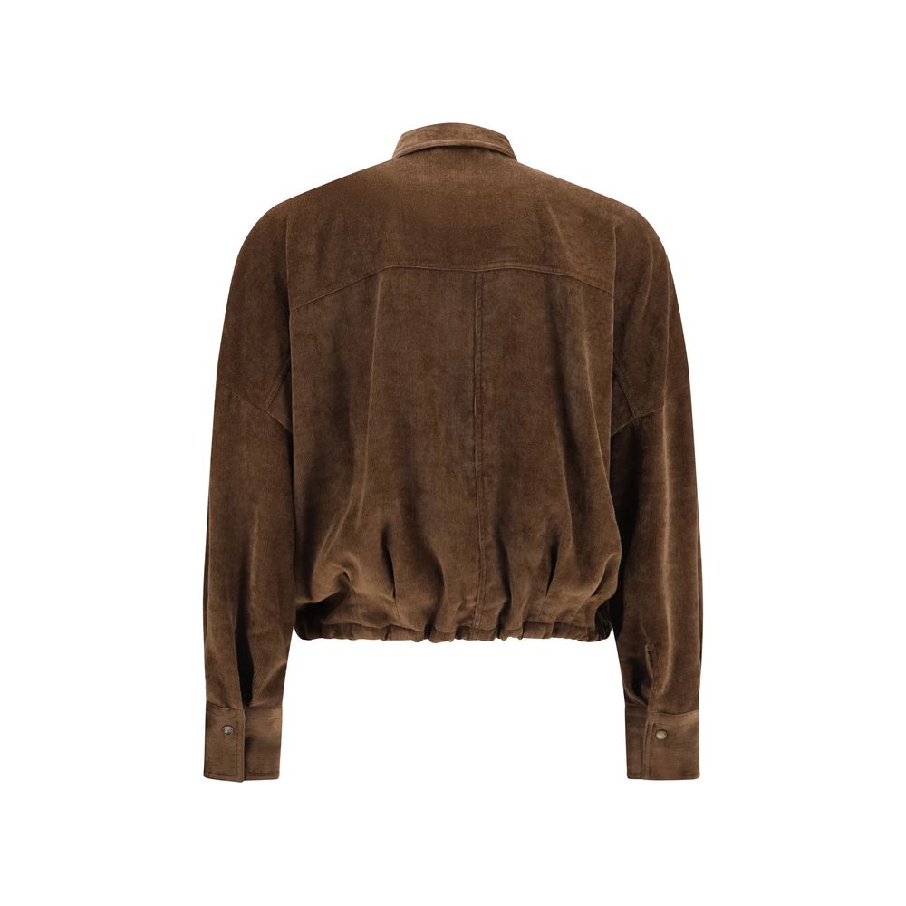 Brunello Cucinelli Brown Viscose Shirt Brunello Cucinelli