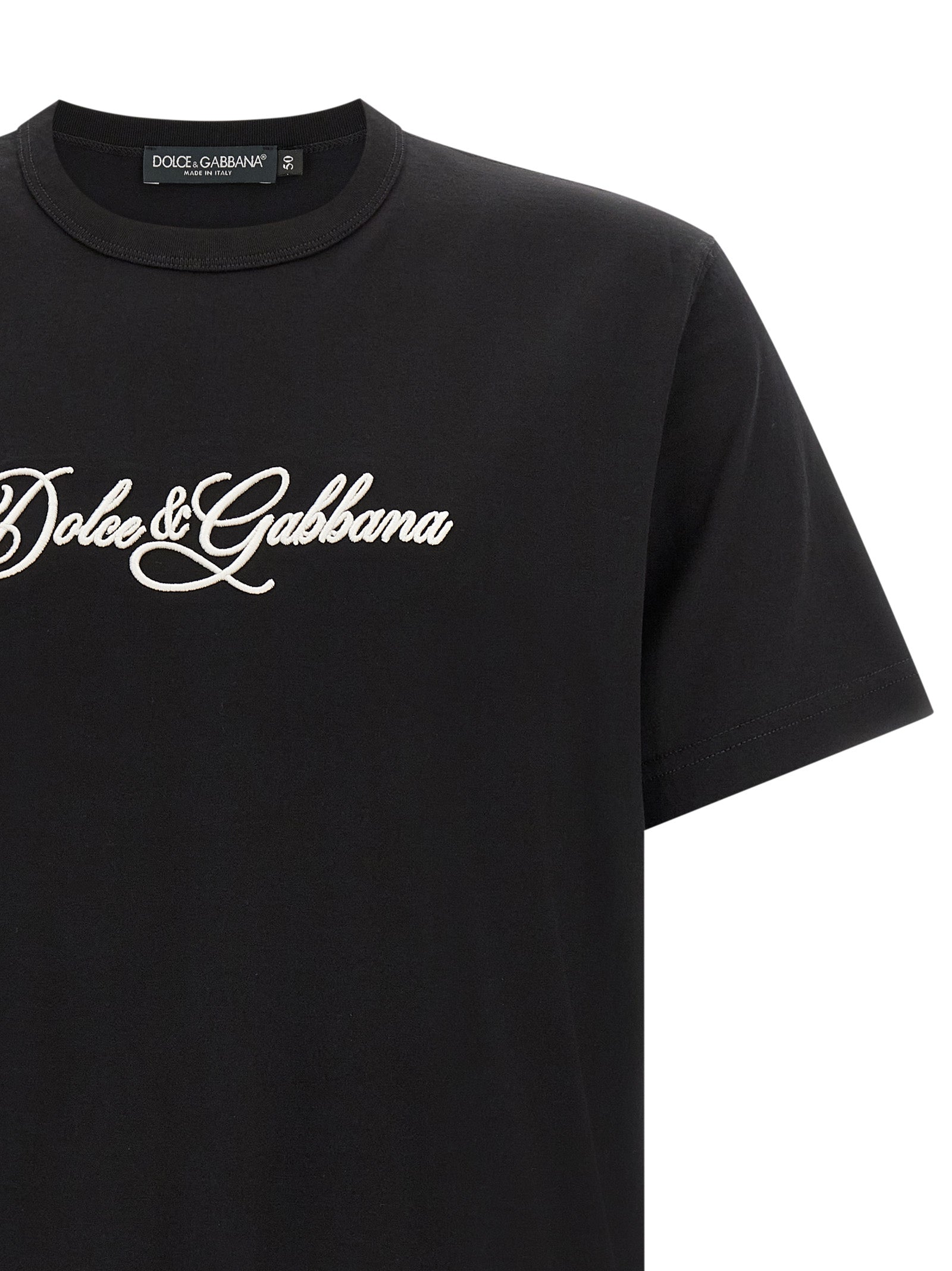 Dolce & Gabbana Black Cotton T-Shirt Dolce & Gabbana