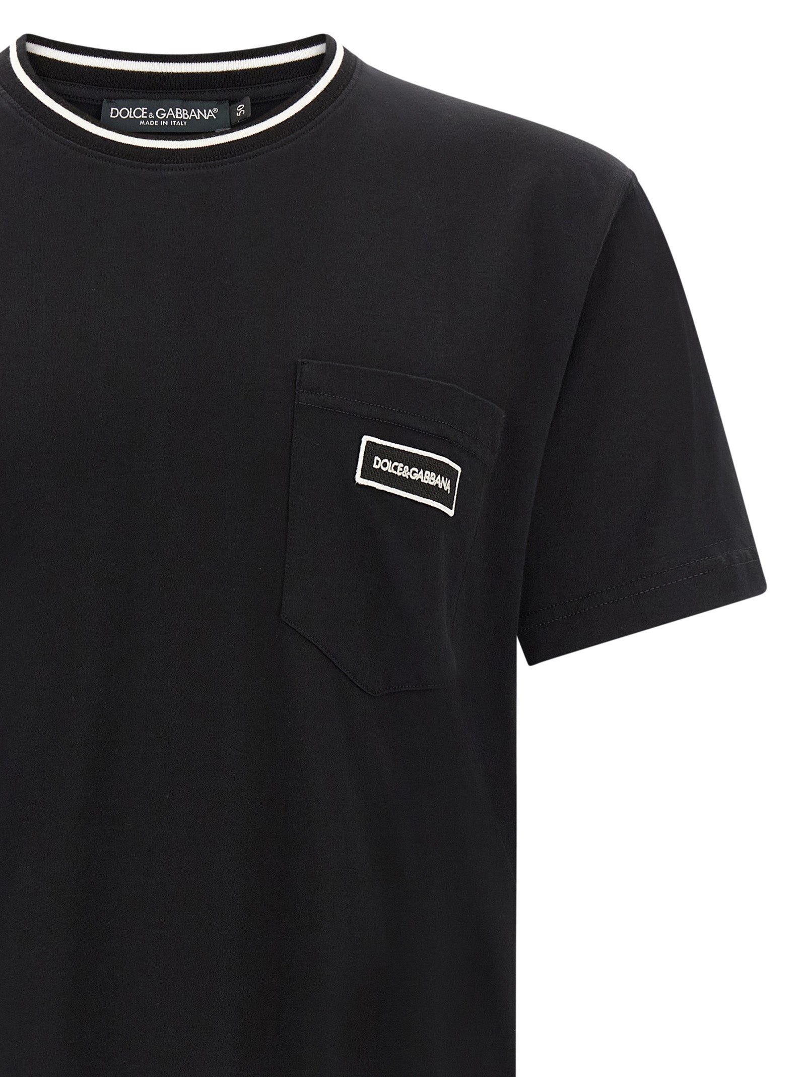 Dolce & Gabbana Black Cotton T-Shirt Dolce & Gabbana