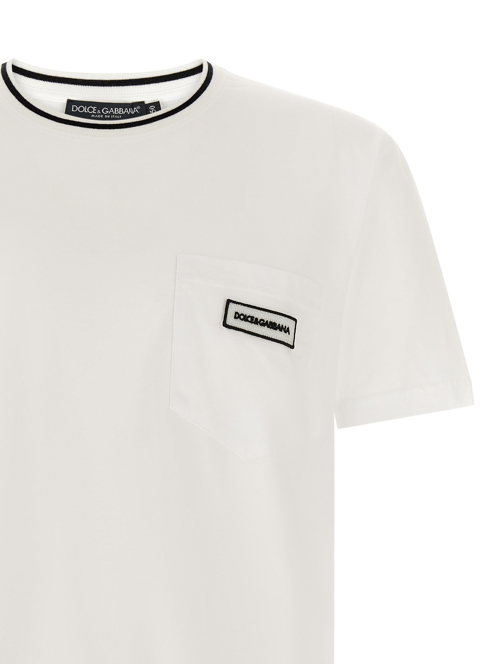Dolce & Gabbana White Cotton T-Shirt Dolce & Gabbana