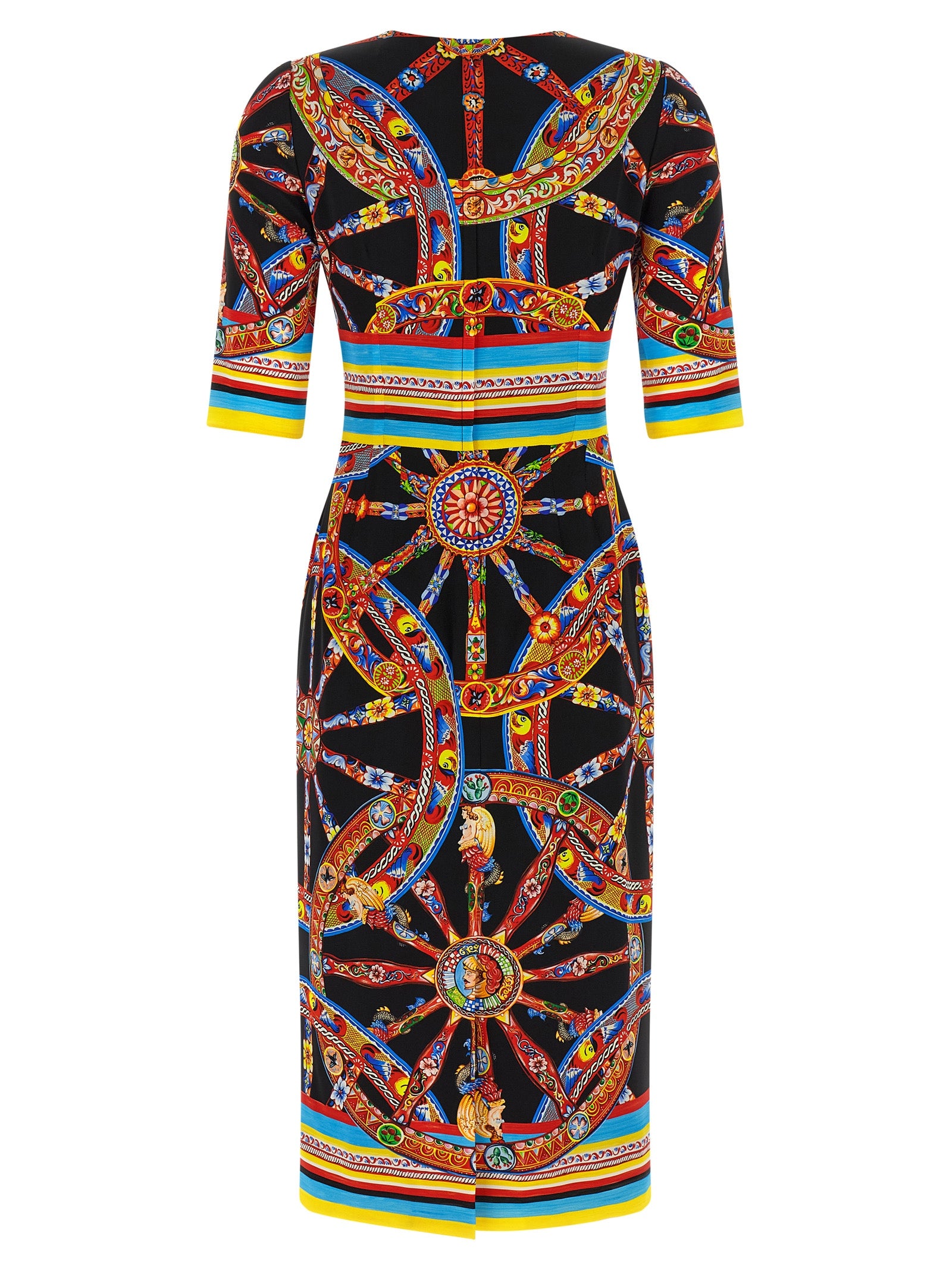 Dolce & Gabbana Multicolor Silk Midi Dress Dolce & Gabbana