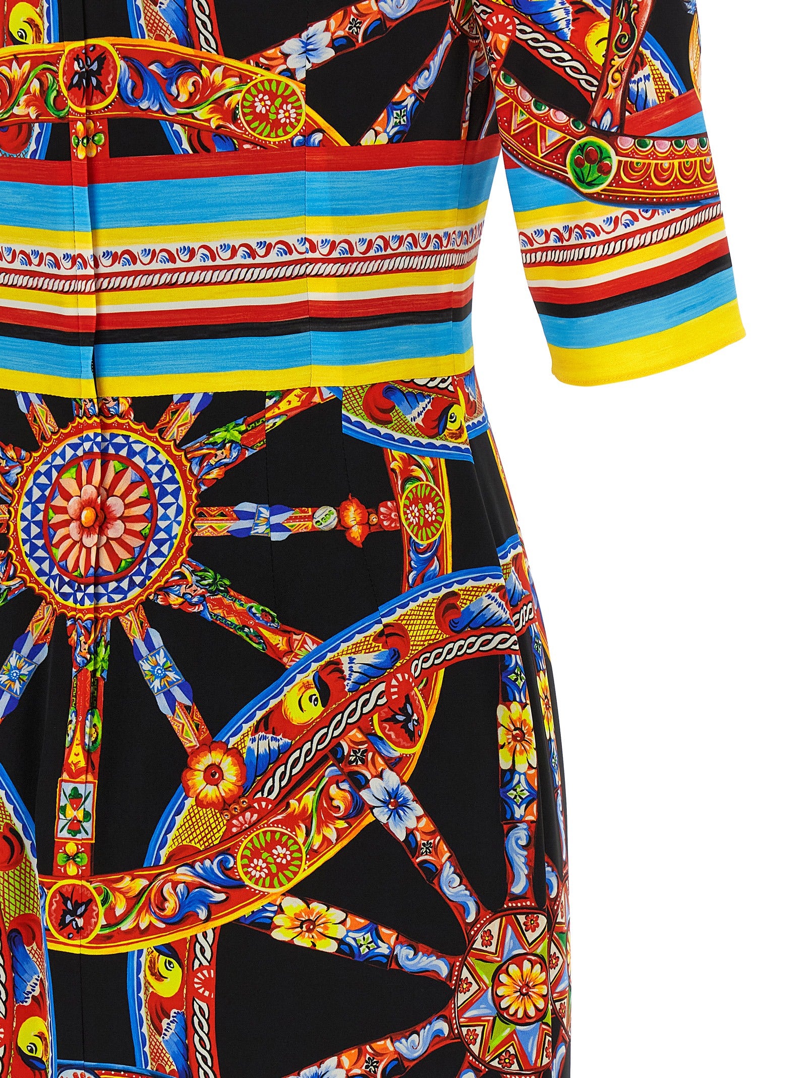 Dolce & Gabbana Multicolor Silk Midi Dress Dolce & Gabbana