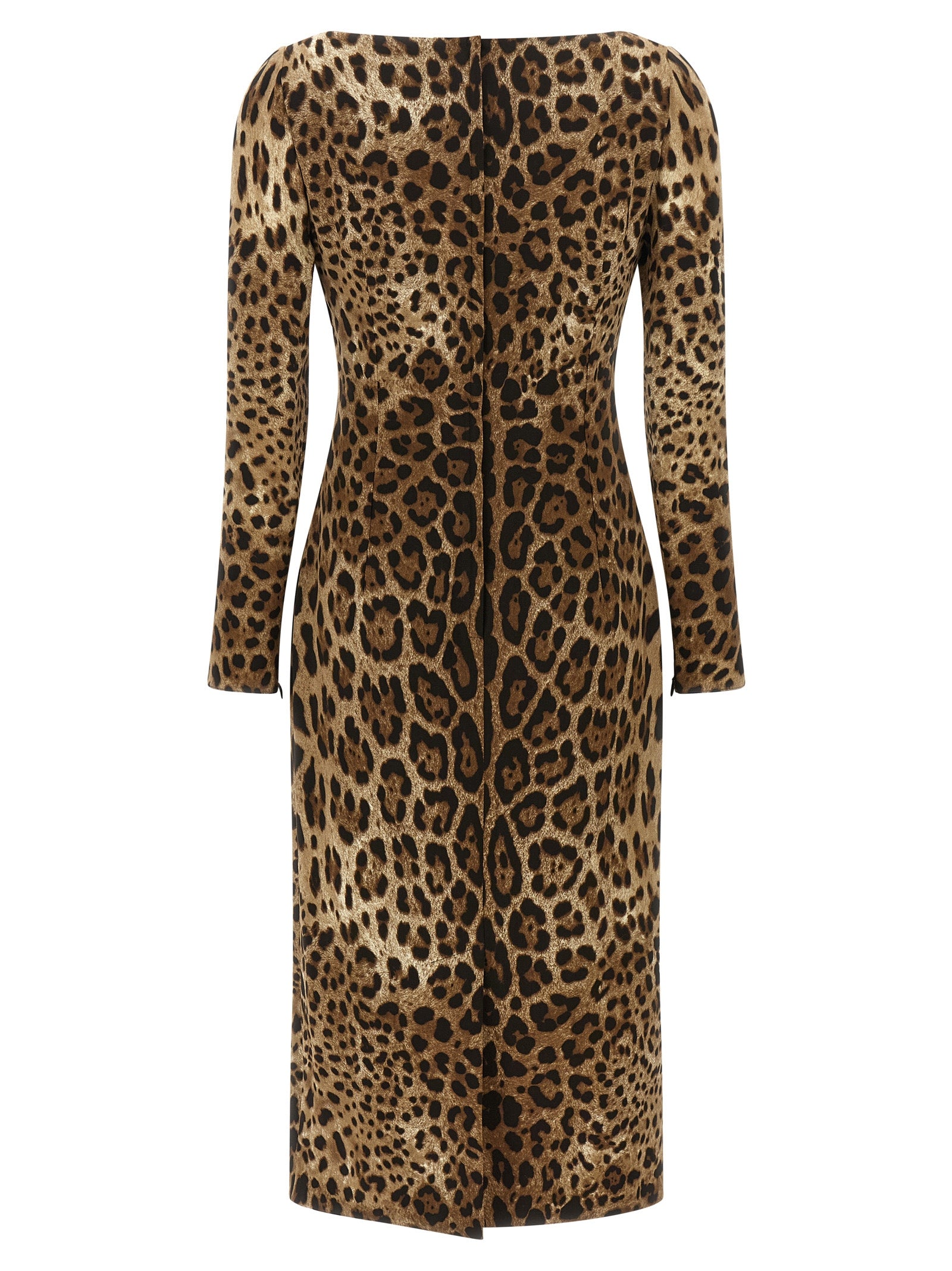 Dolce & Gabbana Brown Viscose Midi Dress Dolce & Gabbana