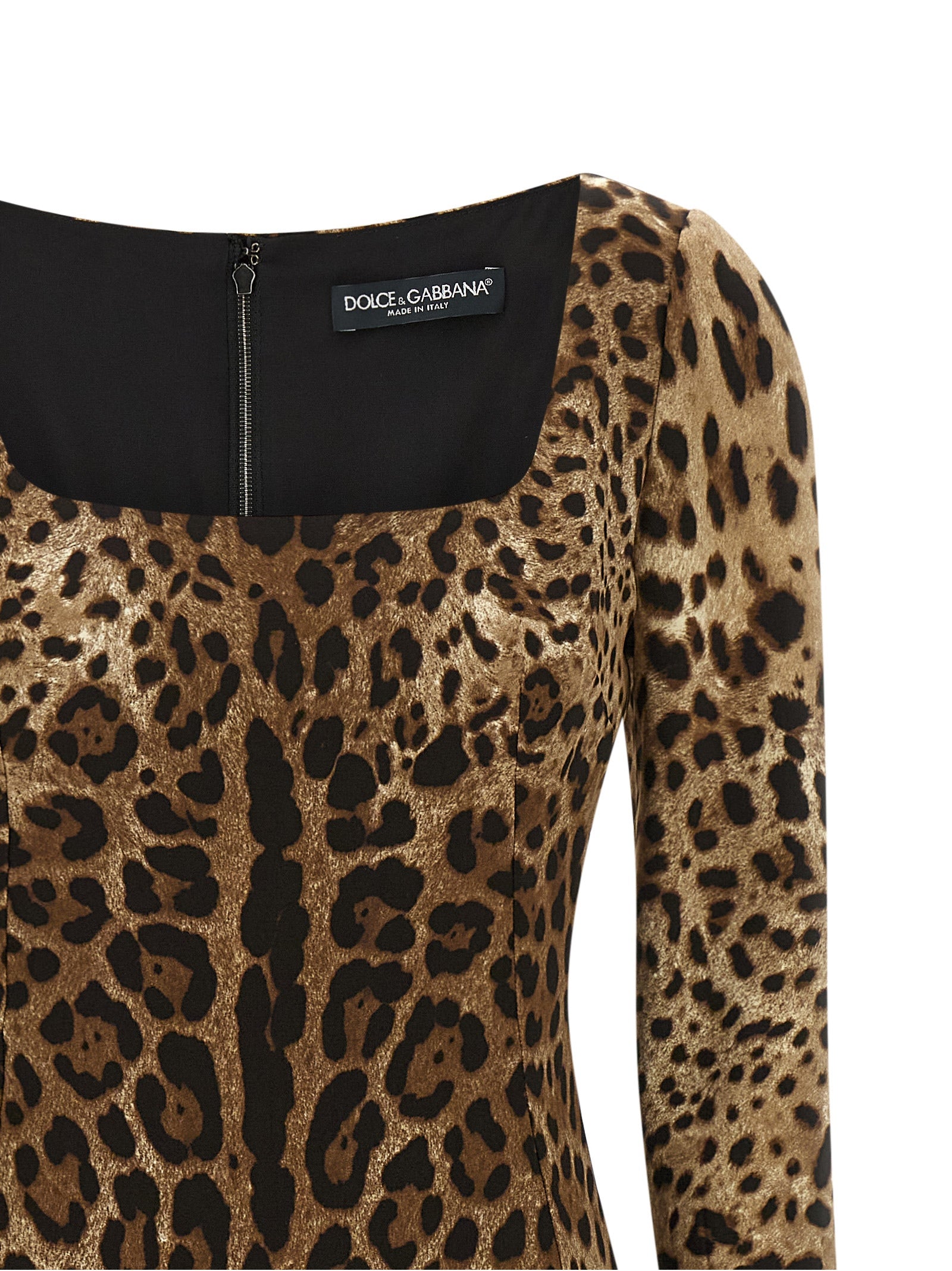 Dolce & Gabbana Brown Viscose Midi Dress Dolce & Gabbana