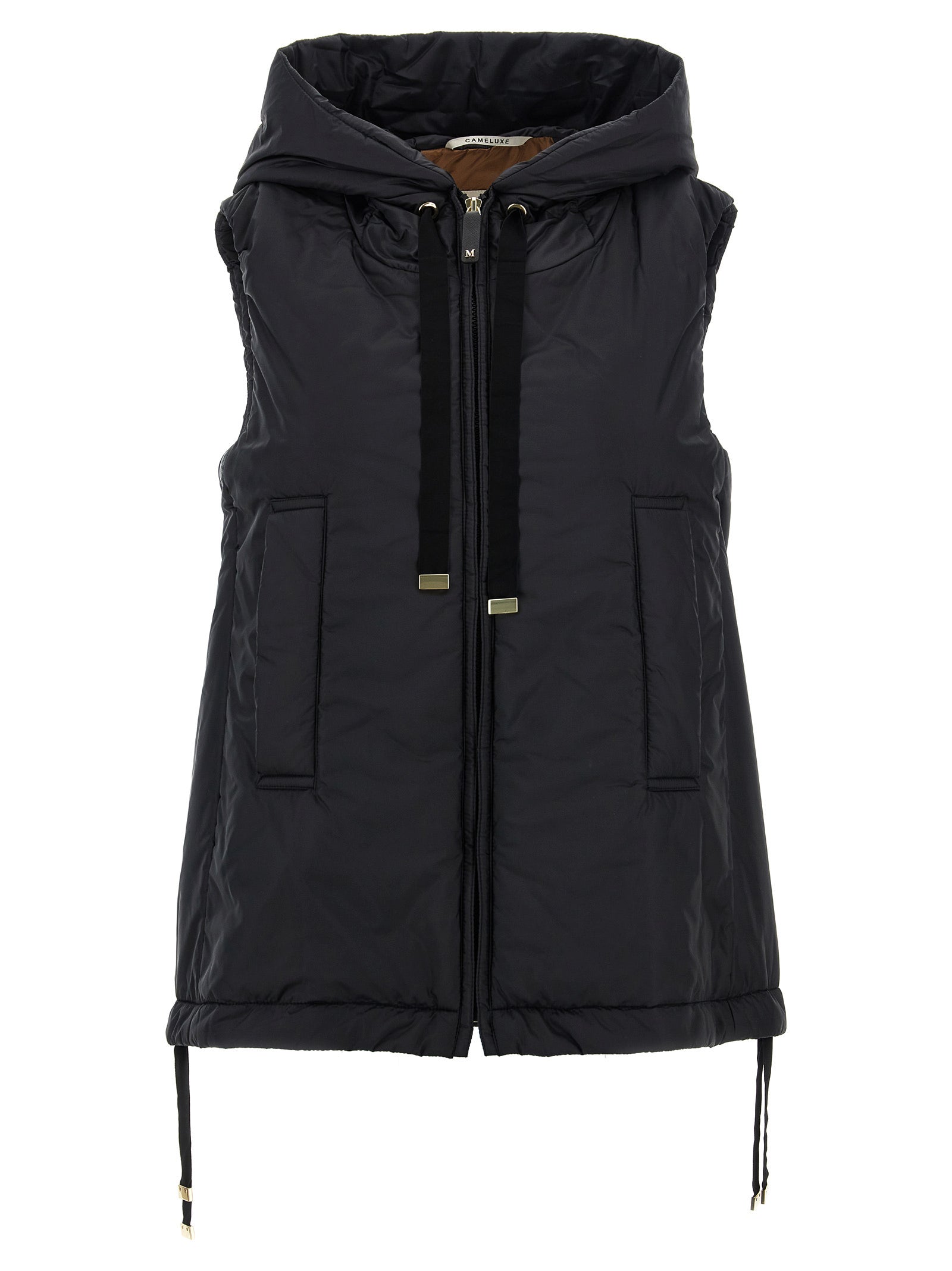 Max Mara Black Polyester Sleeveless Jacket Max Mara