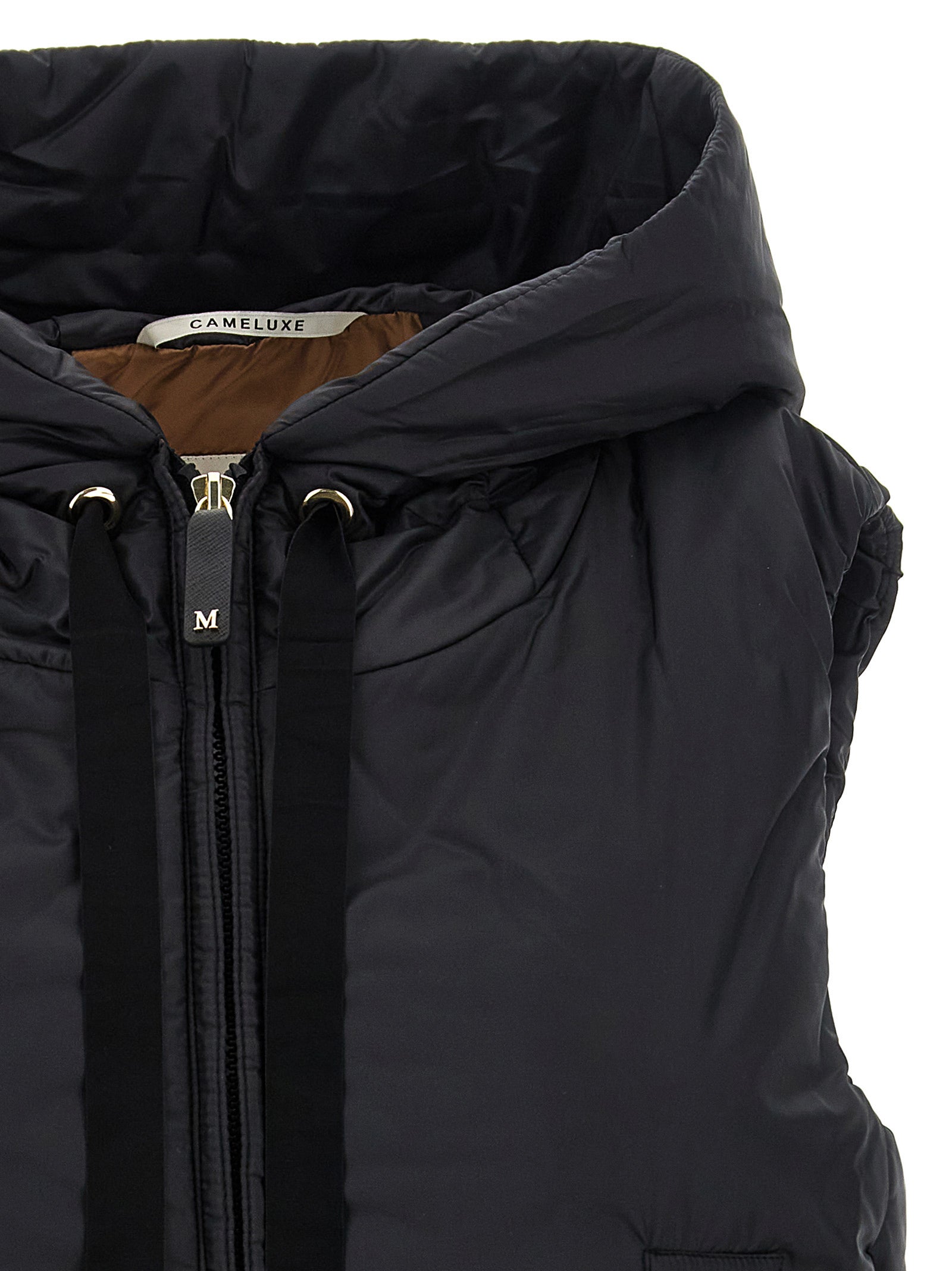 Max Mara Black Polyester Sleeveless Jacket Max Mara