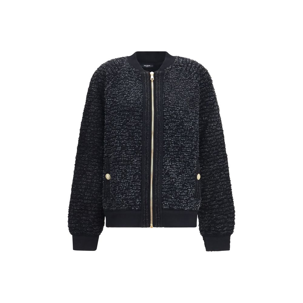 Balmain Black Viscose Bomber Balmain