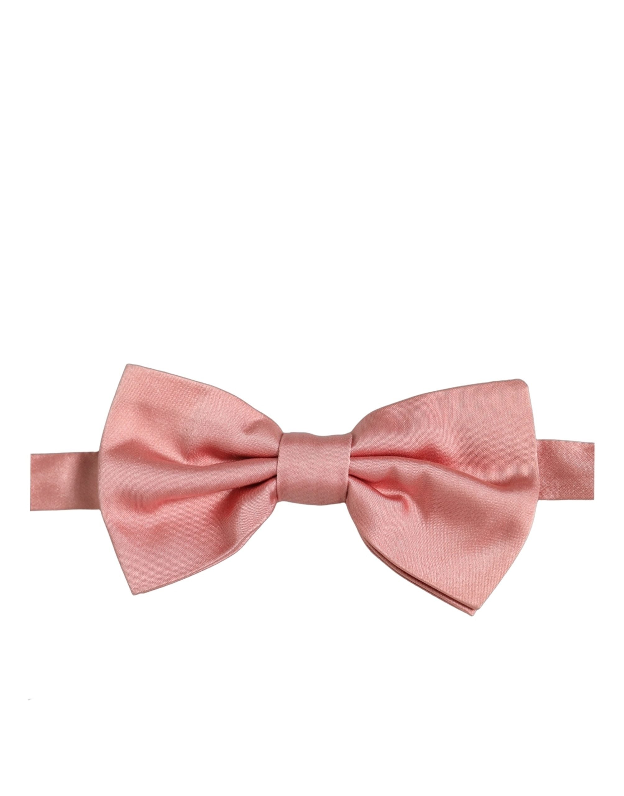 Dolce & Gabbana Men Light Pink 100% Silk Adjustable Neck Papillon Bow Tie Dolce & Gabbana
