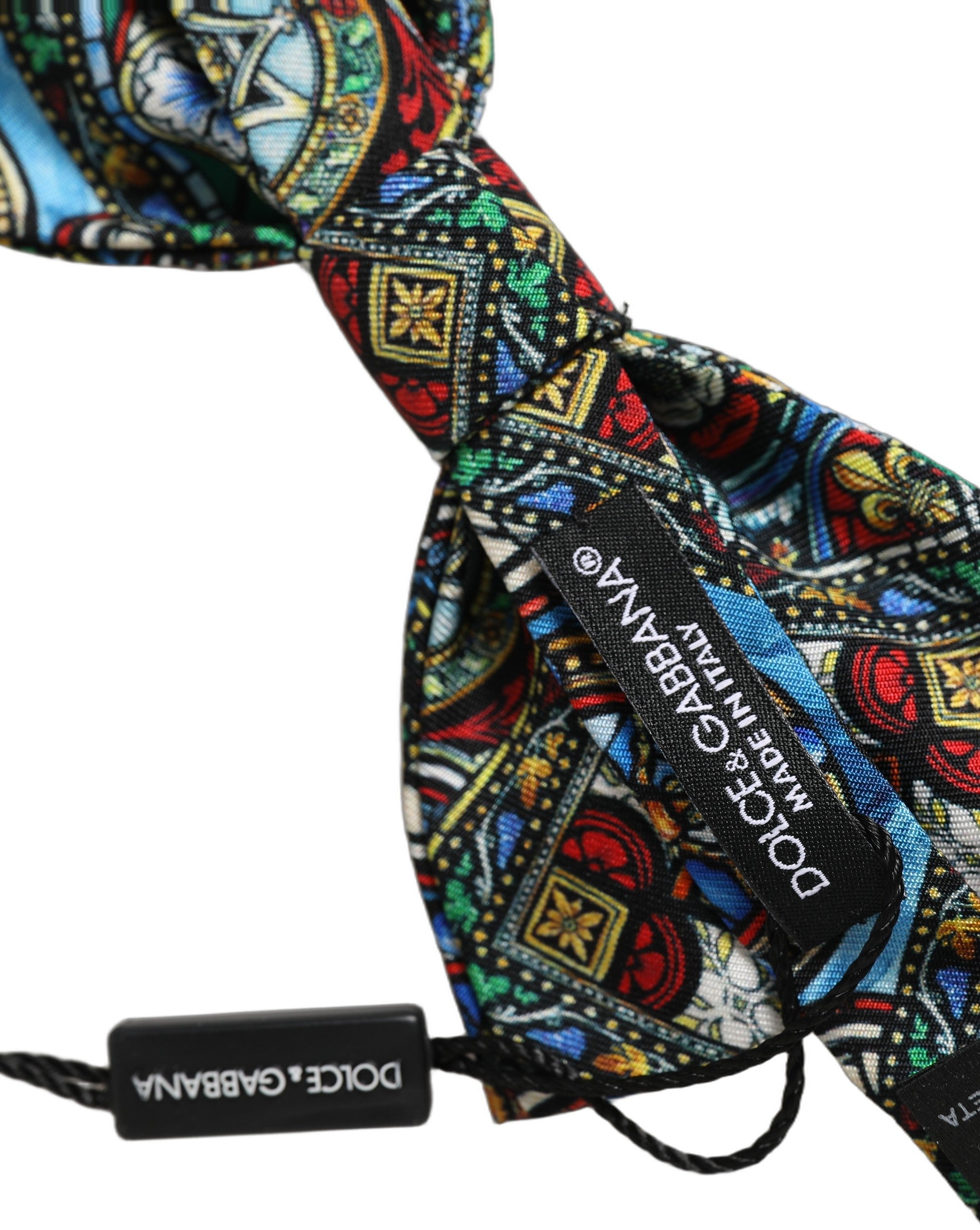 Dolce & Gabbana Men Multicolor Sicilian Adjustable Neck Papillon Bow Tie Dolce & Gabbana