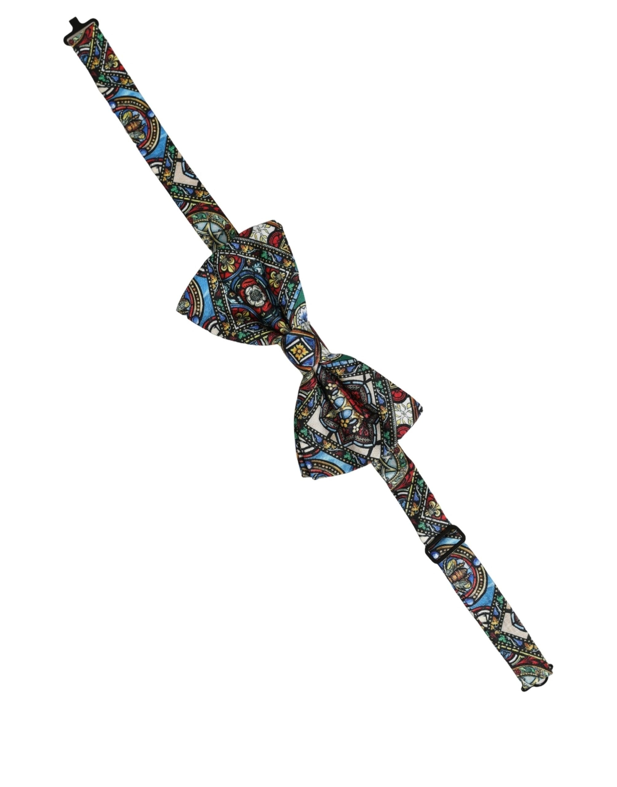 Dolce & Gabbana Men Multicolor Sicilian Adjustable Neck Papillon Bow Tie Dolce & Gabbana