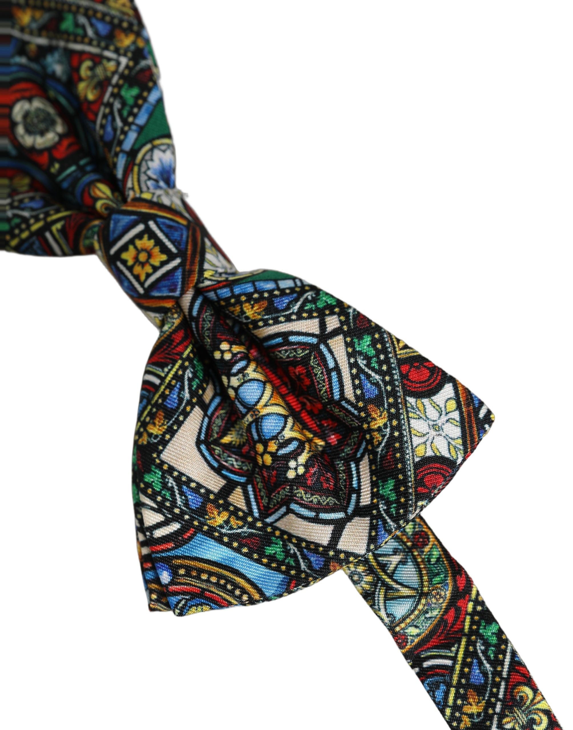 Dolce & Gabbana Men Multicolor Sicilian Adjustable Neck Papillon Bow Tie Dolce & Gabbana