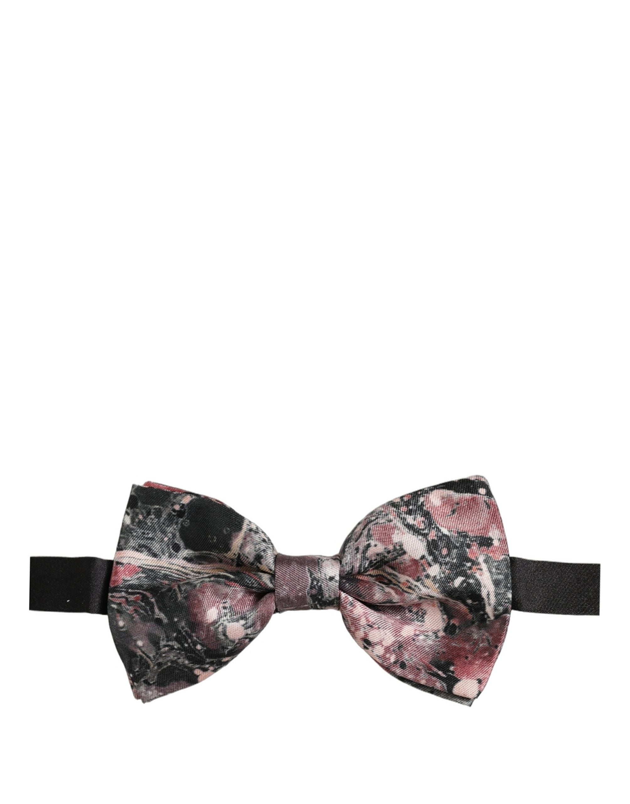 Dolce & Gabbana Multicolor Marble Silk Adjustable Neck Papillon Bow Tie Dolce & Gabbana
