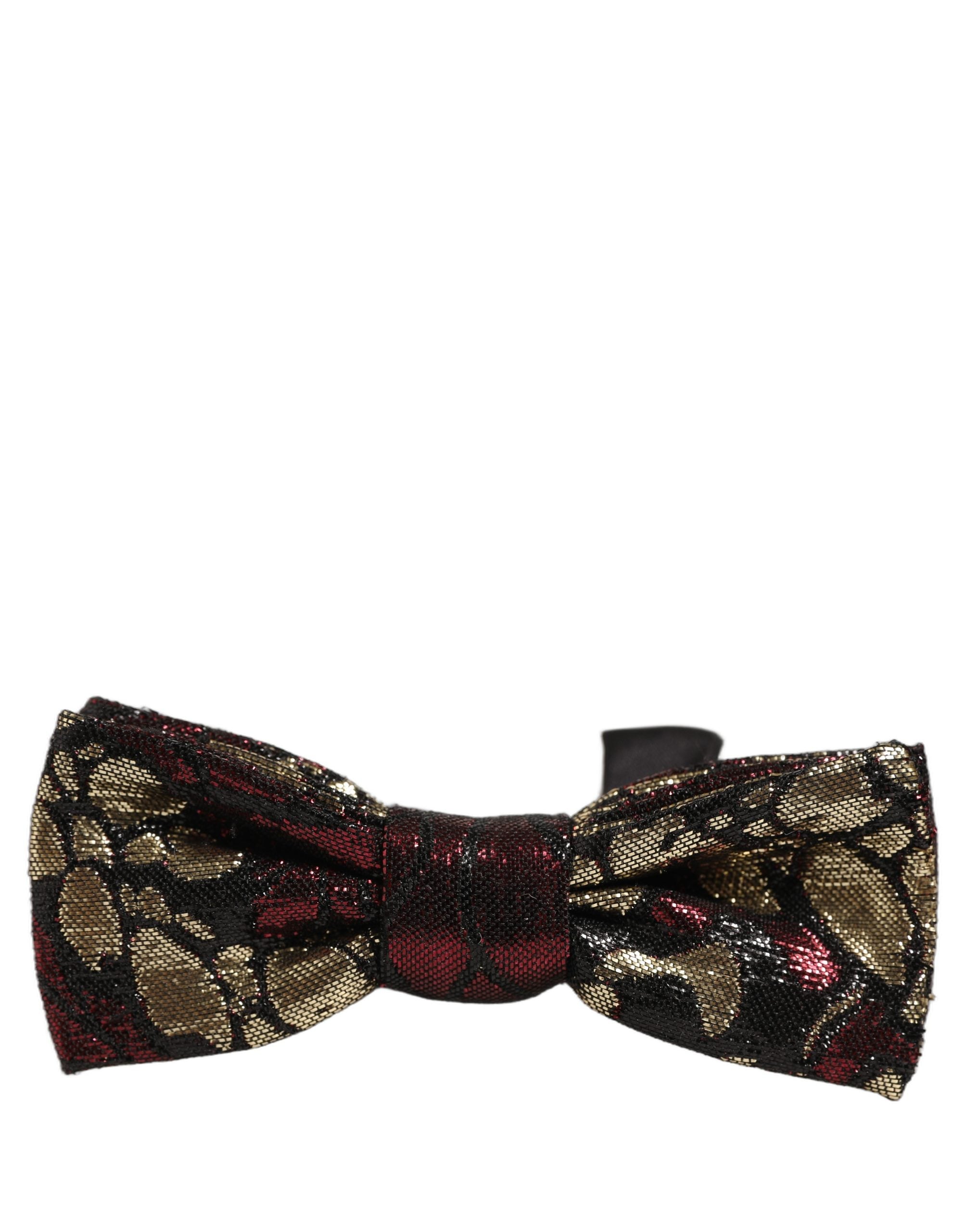 Dolce & Gabbana Multicolor Floral Jacquard Adjustable Neck Papillon Bow Tie Dolce & Gabbana