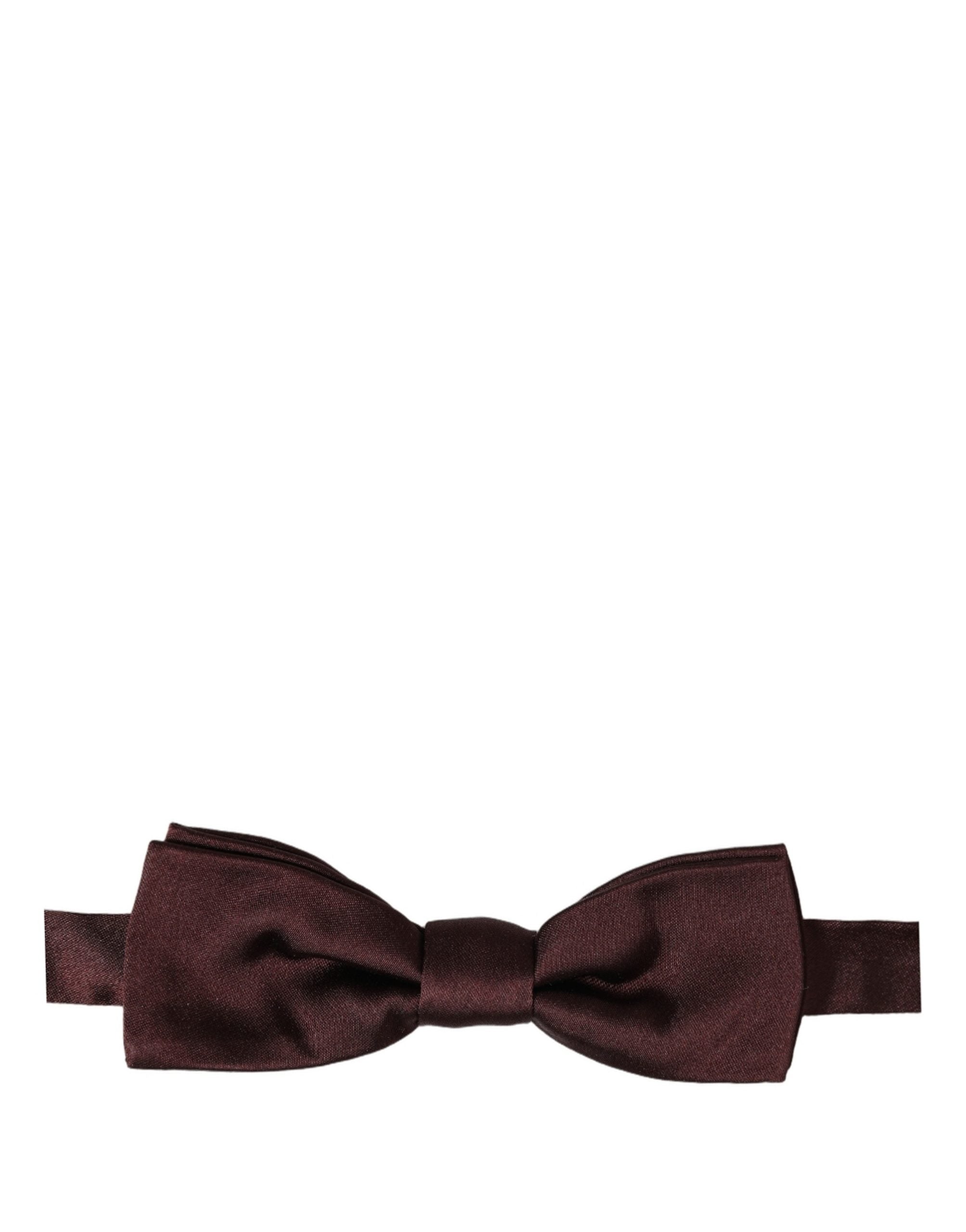 Dolce & Gabbana Men Brown 100% Silk Adjustable Neck Papillon Bow Tie Dolce & Gabbana