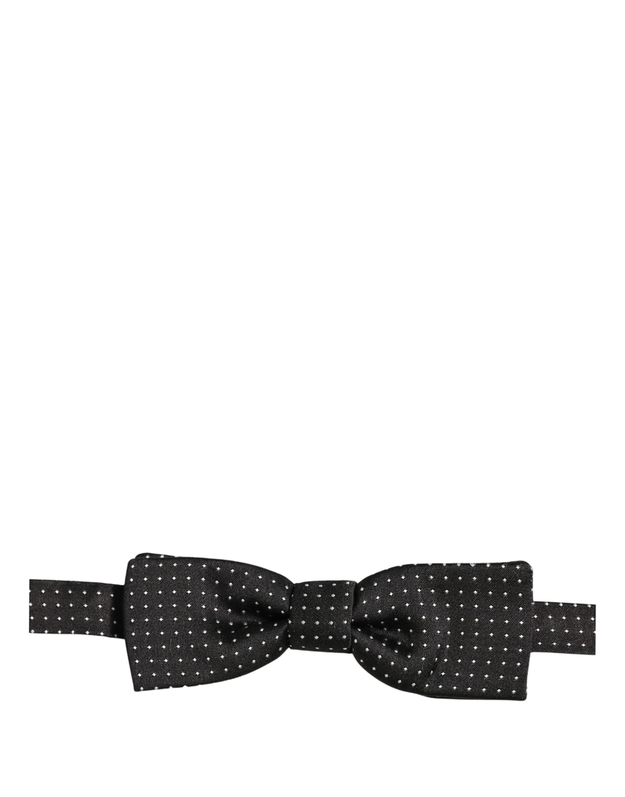 Dolce & Gabbana Black White Polka Dot Adjustable Neck Papillon Bow Tie Dolce & Gabbana
