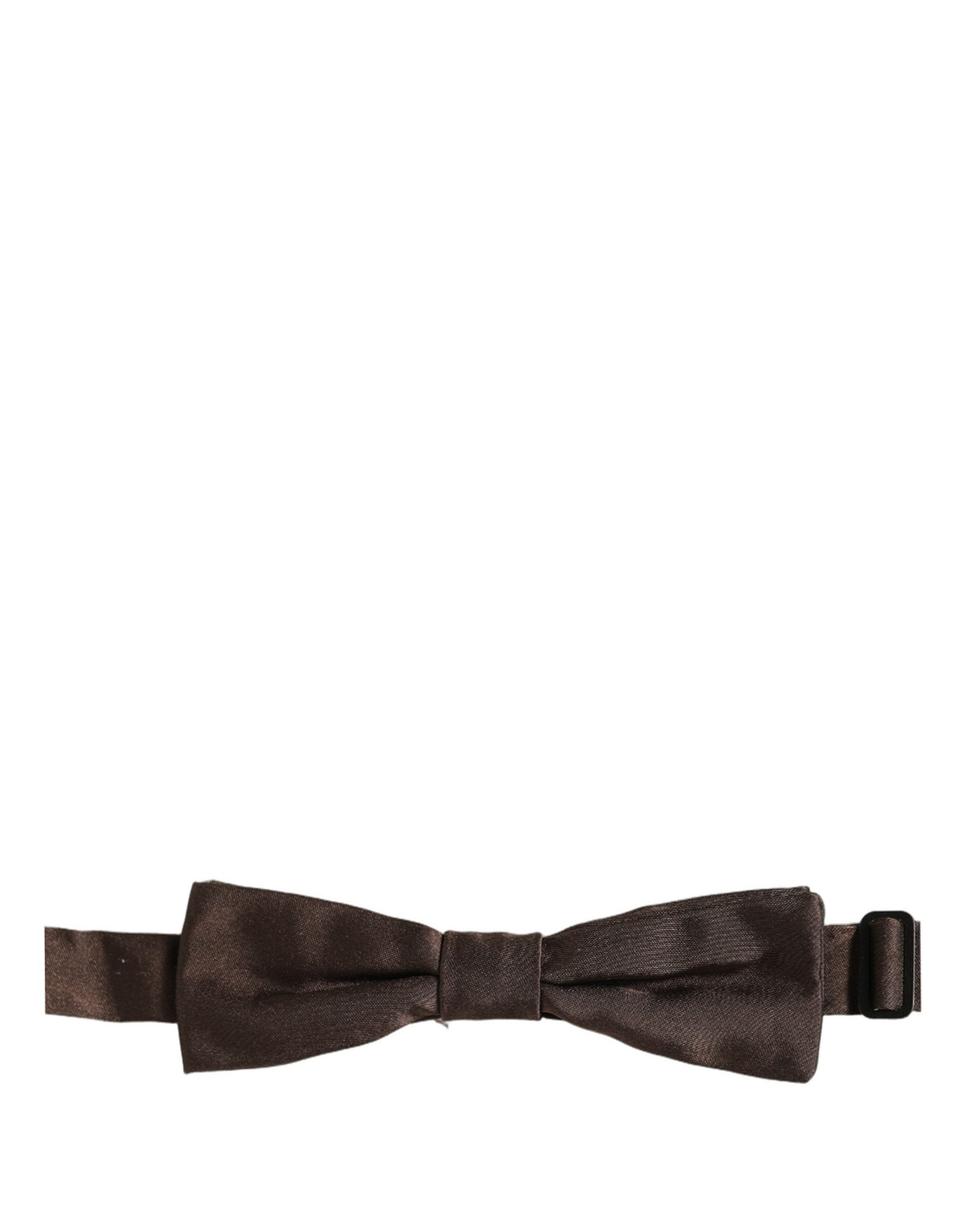 Dolce & Gabbana Men Brown 100% Silk Adjustable Neck Papillon Bow Tie Dolce & Gabbana