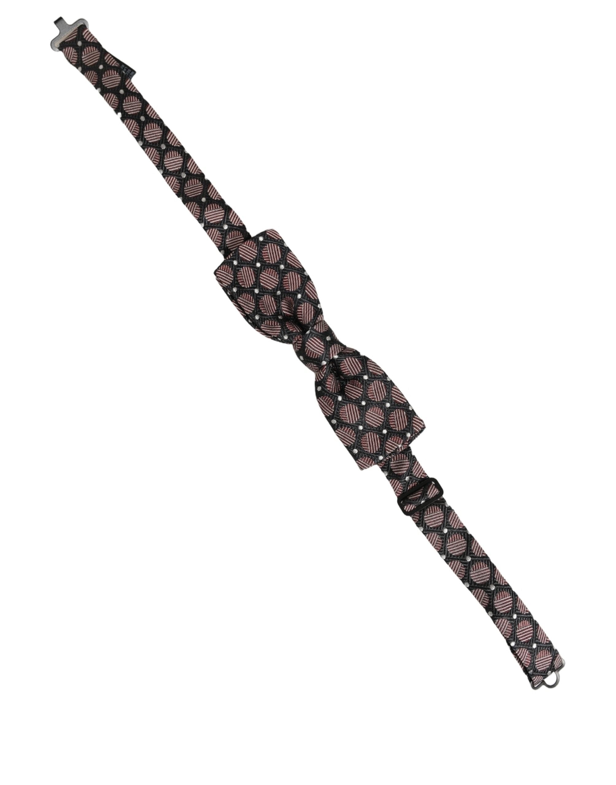 Dolce & Gabbana Multicolor Geometric Silk Adjustable Neck Papillon Bow Tie Dolce & Gabbana