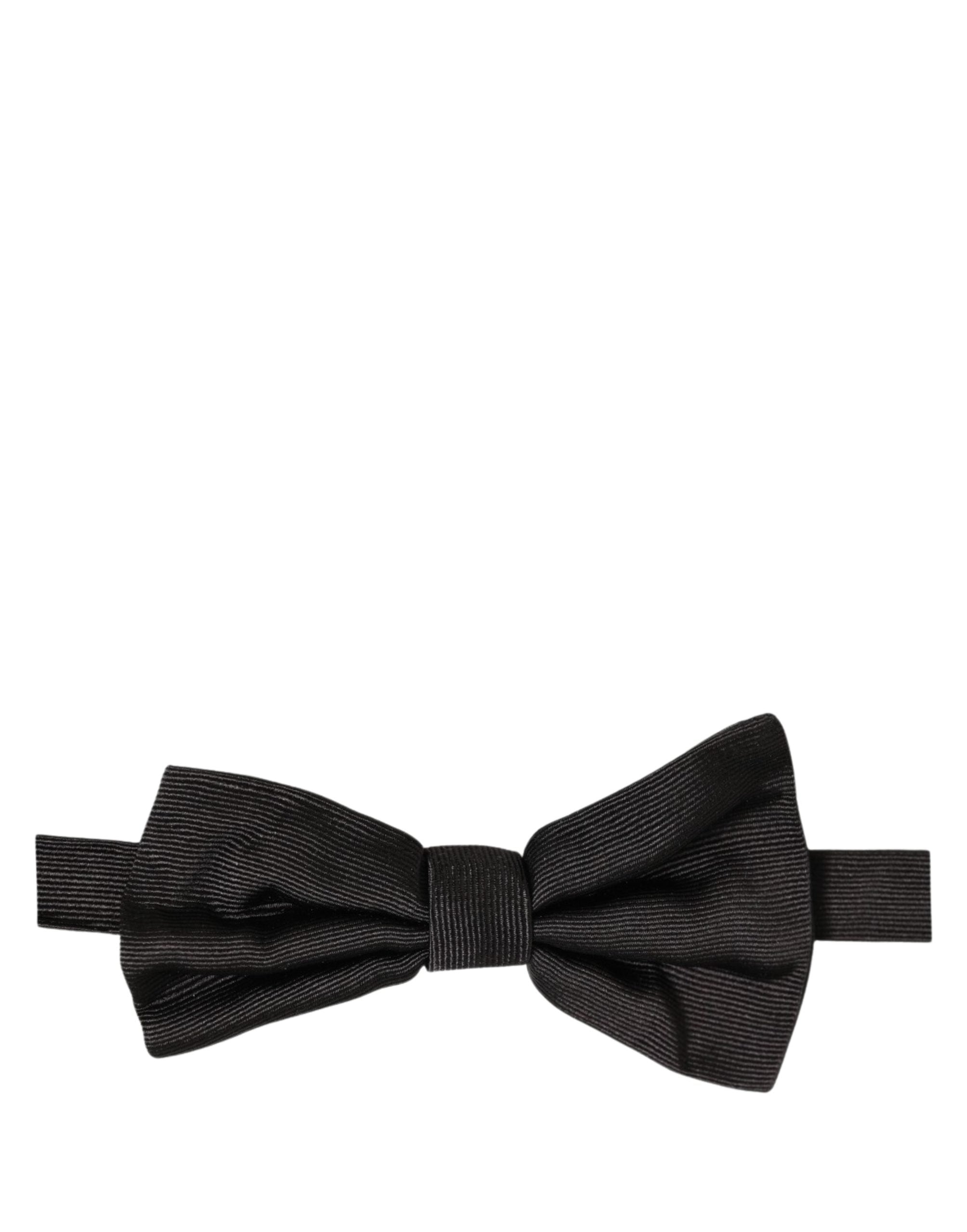 Dolce & Gabbana Men Black 100% Silk Adjustable Neck Papillon Bow Tie Dolce & Gabbana