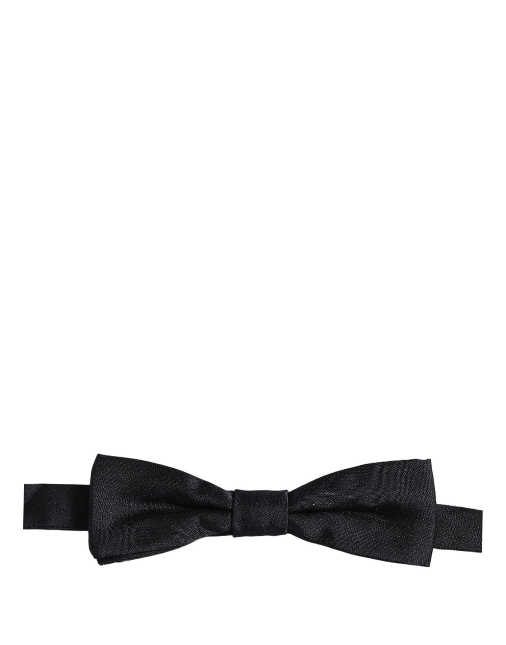 Dolce & Gabbana Men Black 100% Silk Adjustable Neck Papillon Bow Tie Dolce & Gabbana