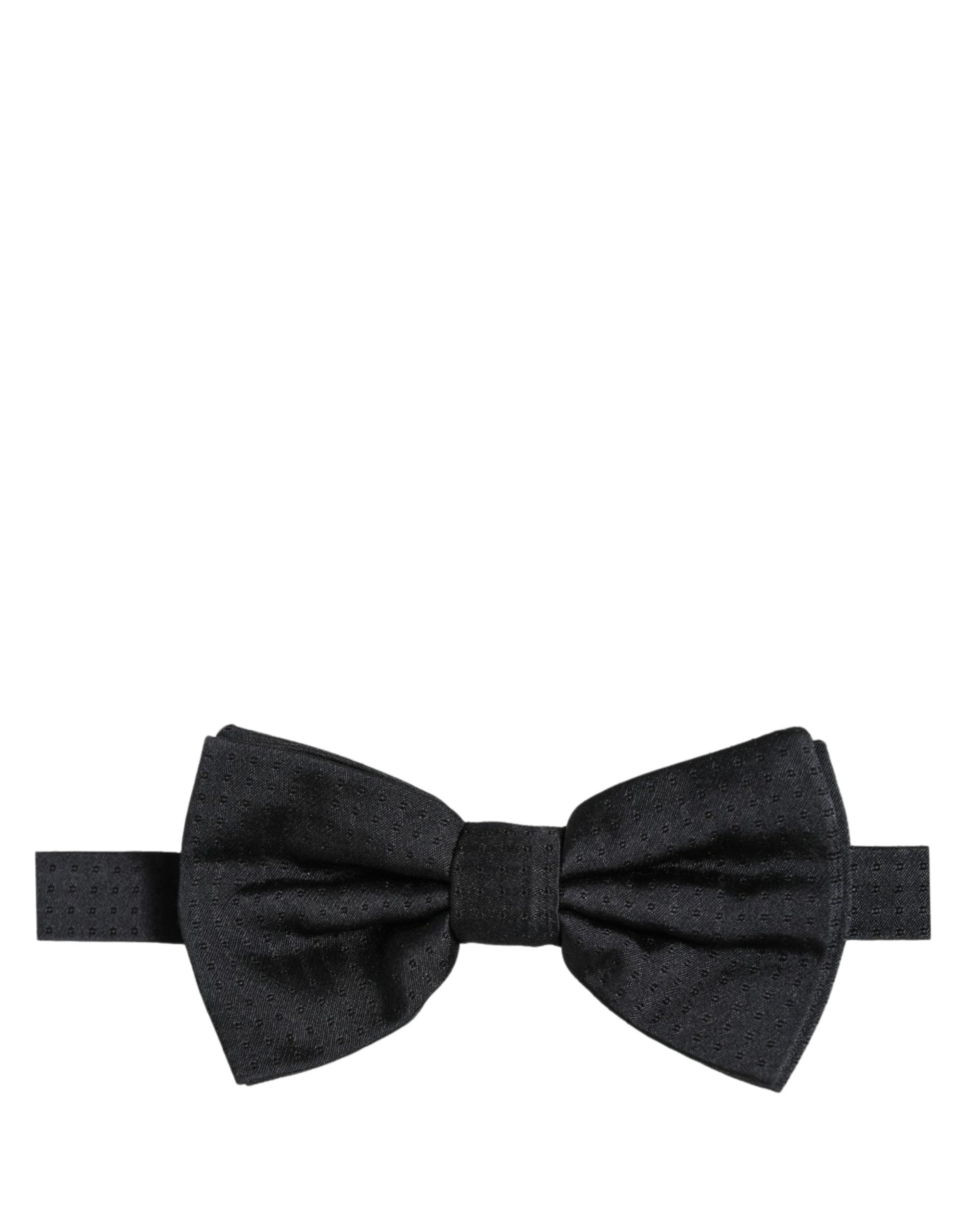 Dolce & Gabbana Men Black 100% Silk Adjustable Neck Papillon Bow Tie Dolce & Gabbana