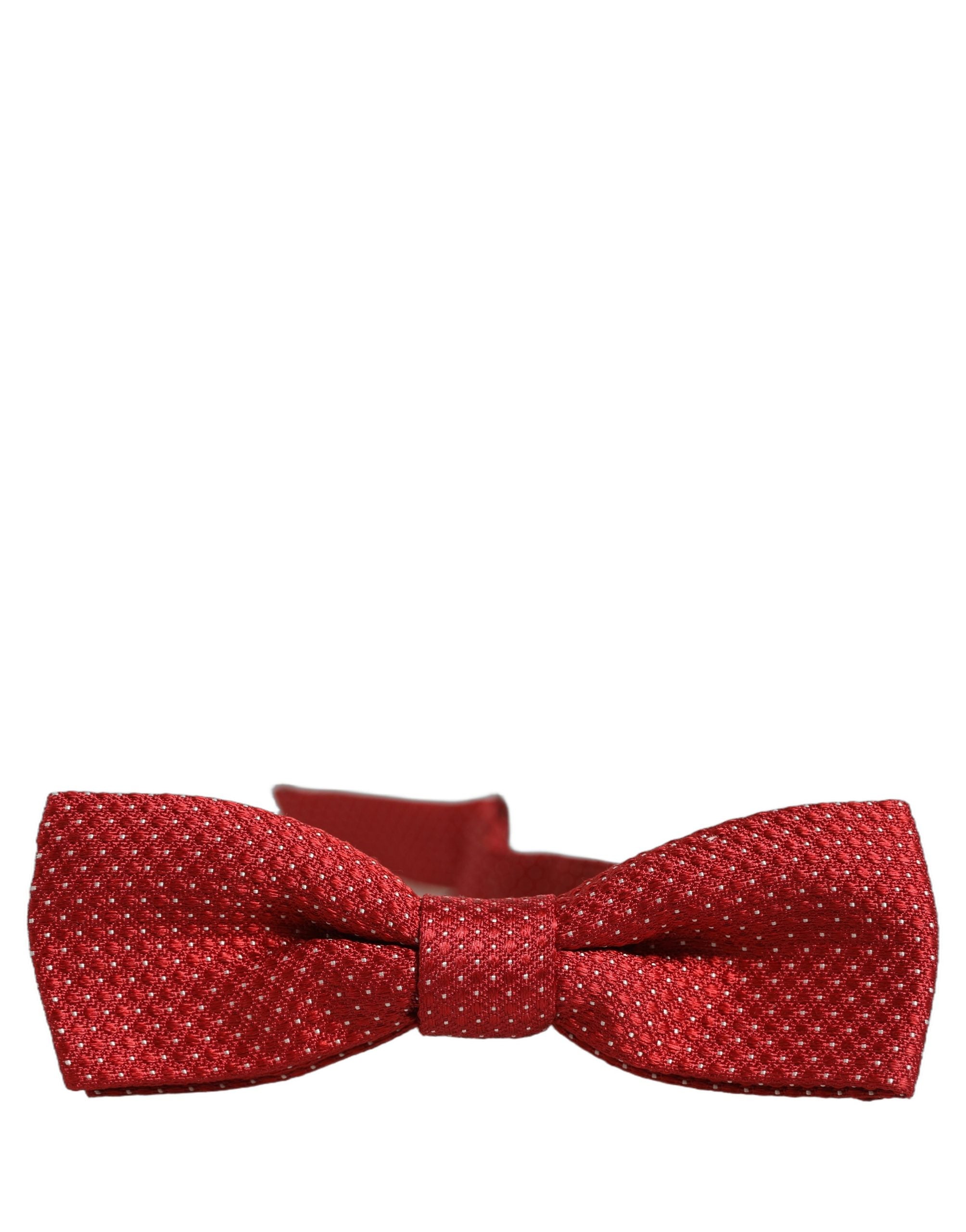 Dolce & Gabbana Men Red Polka Dot Silk Adjustable Neck Papillon Bow Tie Dolce & Gabbana