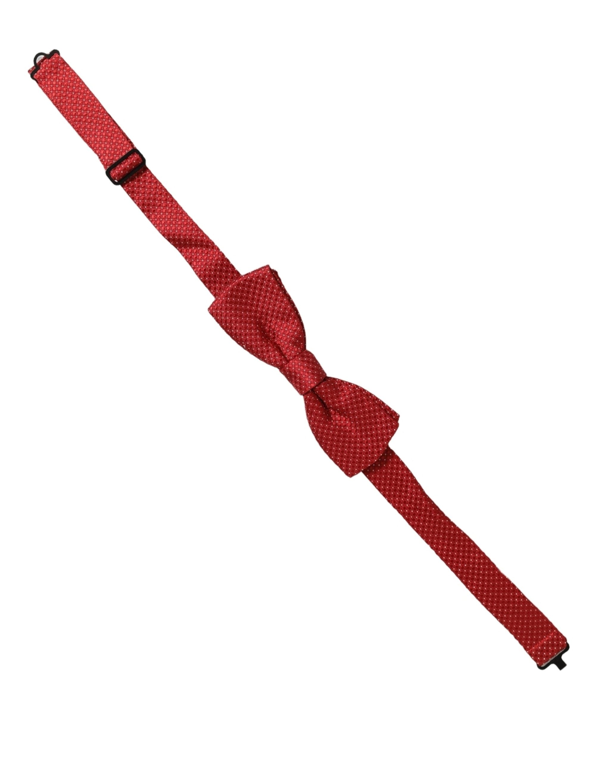 Dolce & Gabbana Men Red Polka Dot Silk Adjustable Neck Papillon Bow Tie Dolce & Gabbana