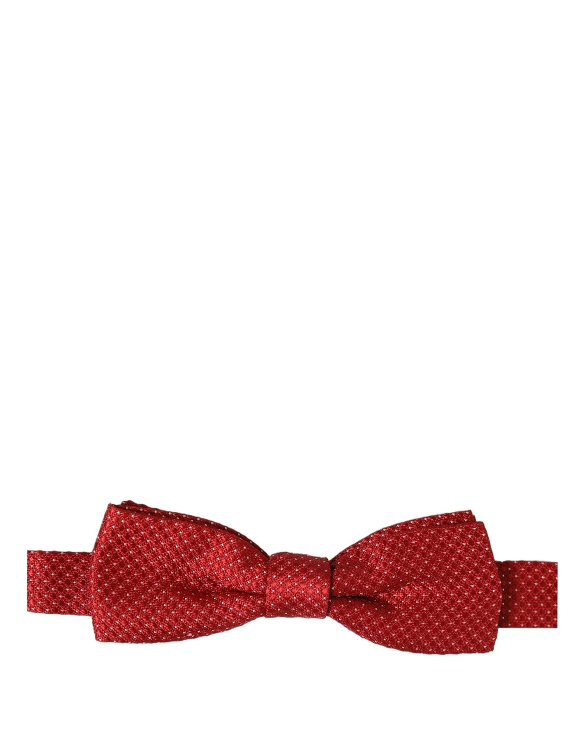 Dolce & Gabbana Men Red Polka Dot Silk Adjustable Neck Papillon Bow Tie Dolce & Gabbana