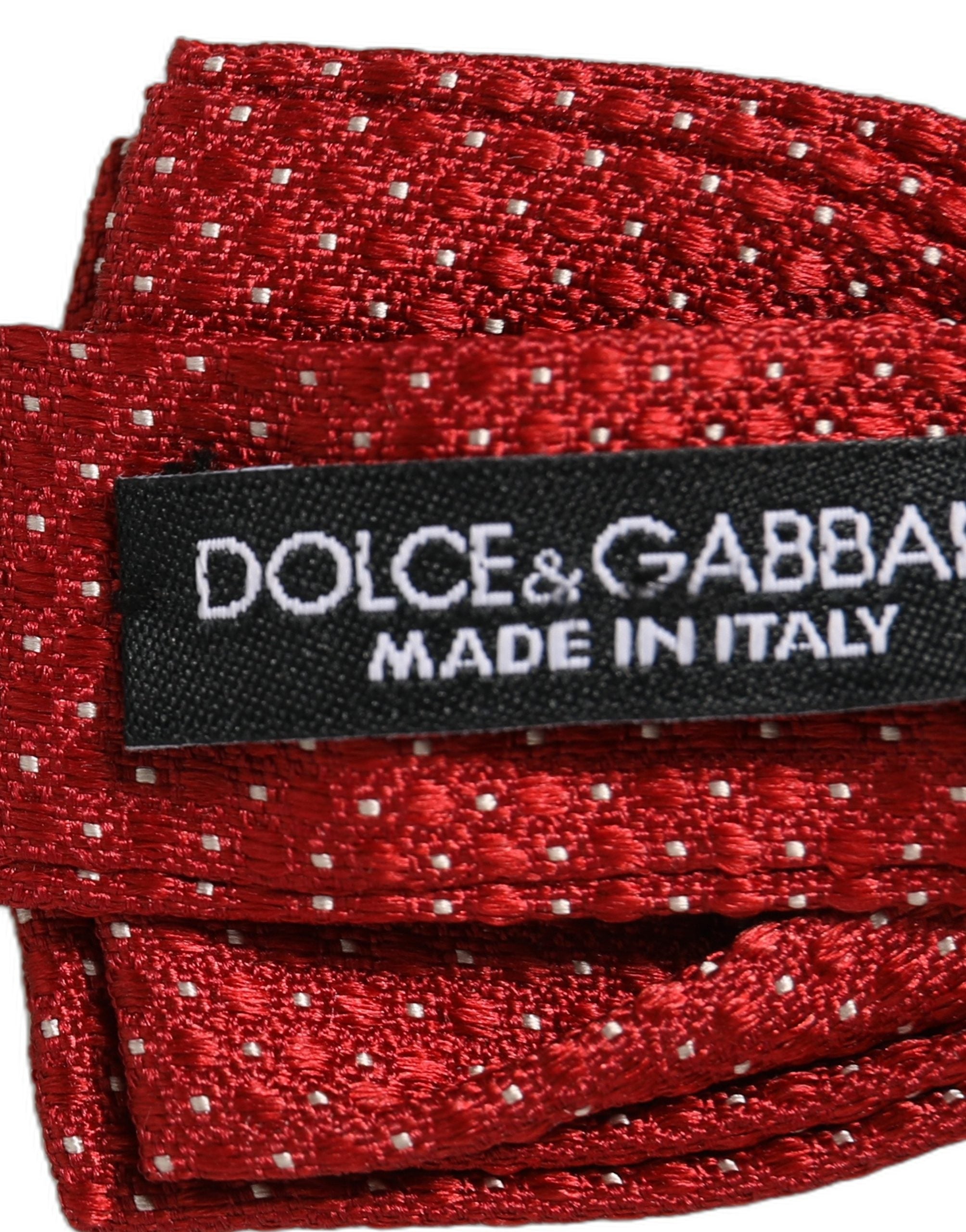 Dolce & Gabbana Men Red Polka Dot Silk Adjustable Neck Papillon Bow Tie Dolce & Gabbana