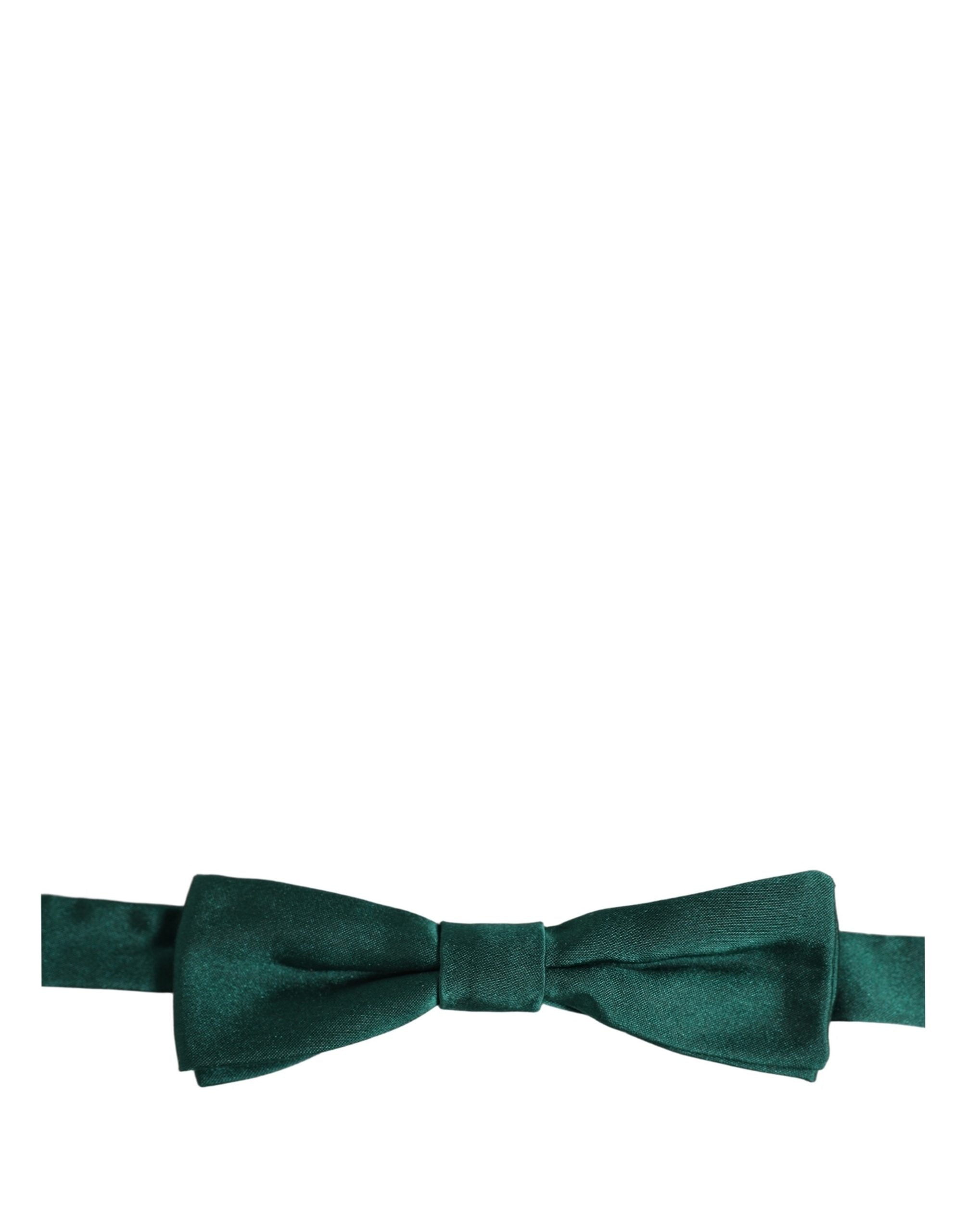 Dolce & Gabbana Men Green 100% Silk Adjustable Neck Papillon Bow Tie Dolce & Gabbana