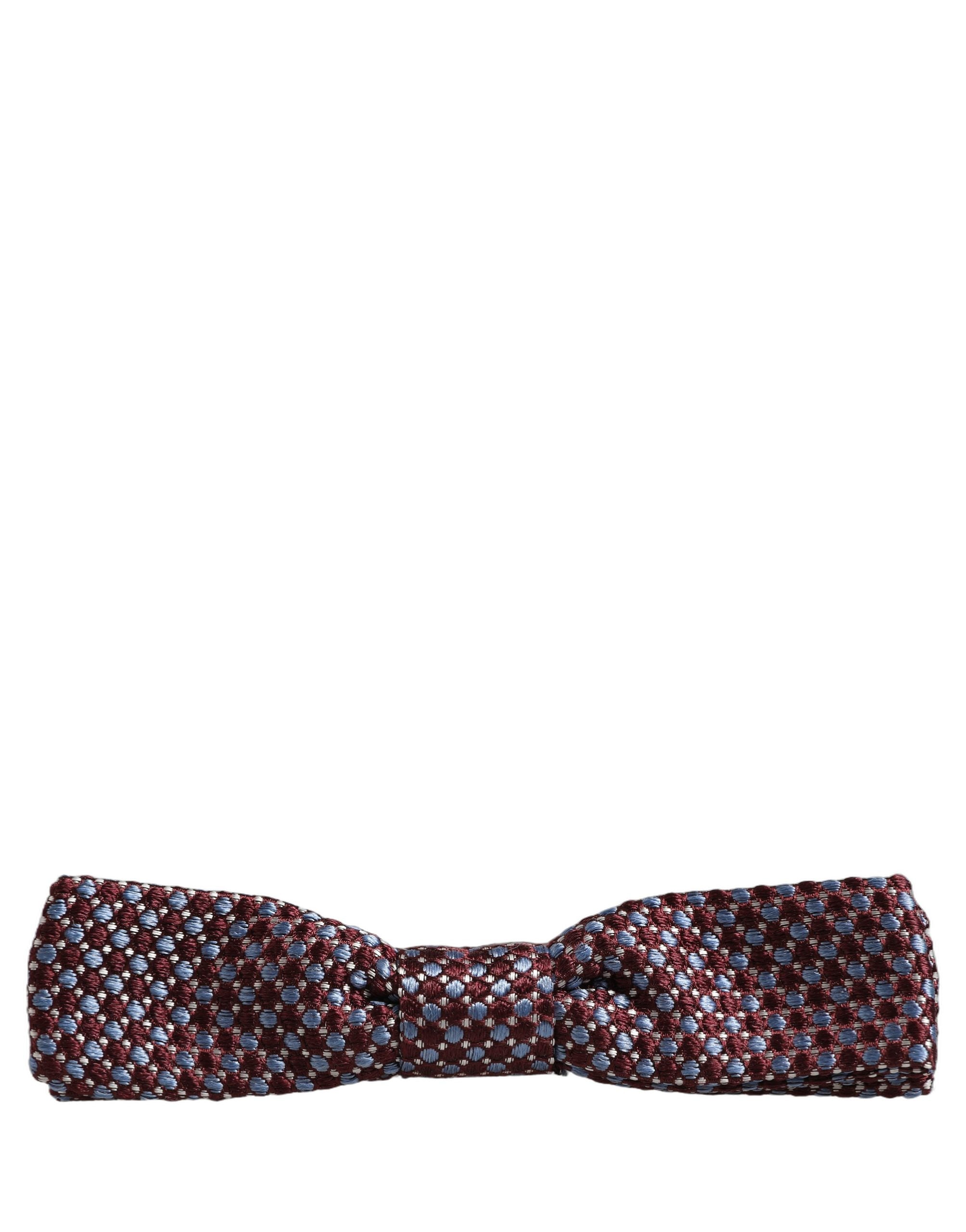Dolce & Gabbana Blue Burgundy Woven Adjustable Neck Papillon Bow Tie Dolce & Gabbana