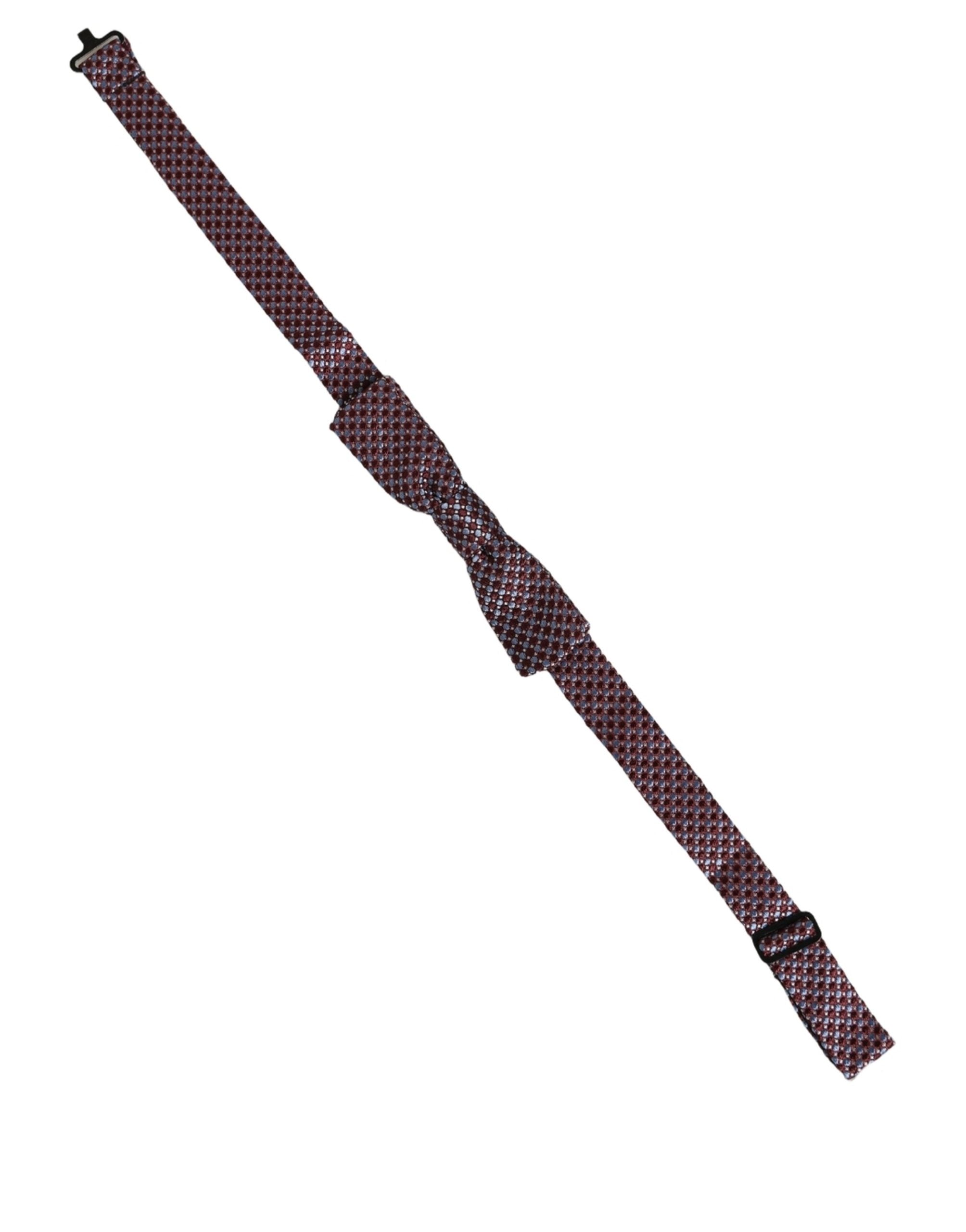 Dolce & Gabbana Blue Burgundy Woven Adjustable Neck Papillon Bow Tie Dolce & Gabbana