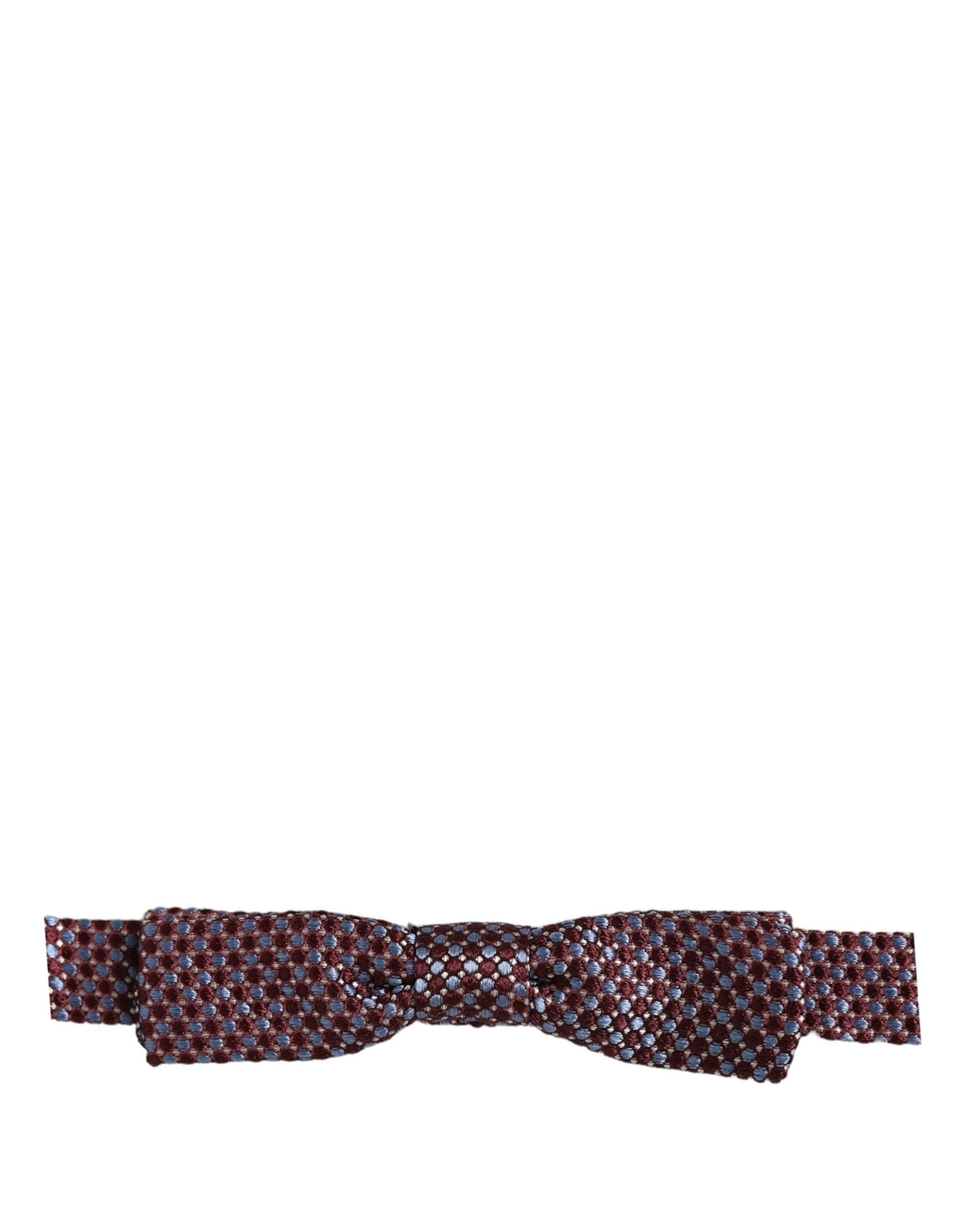 Dolce & Gabbana Blue Burgundy Woven Adjustable Neck Papillon Bow Tie Dolce & Gabbana