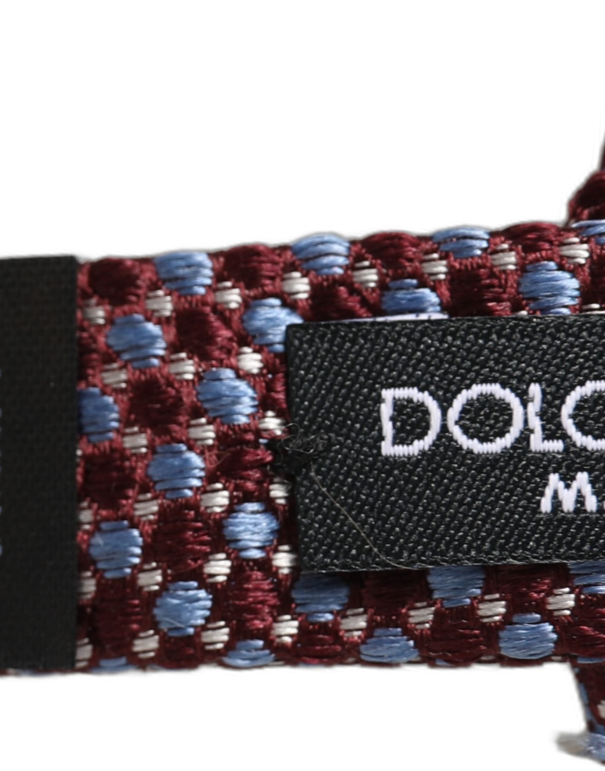 Dolce & Gabbana Blue Burgundy Woven Adjustable Neck Papillon Bow Tie Dolce & Gabbana