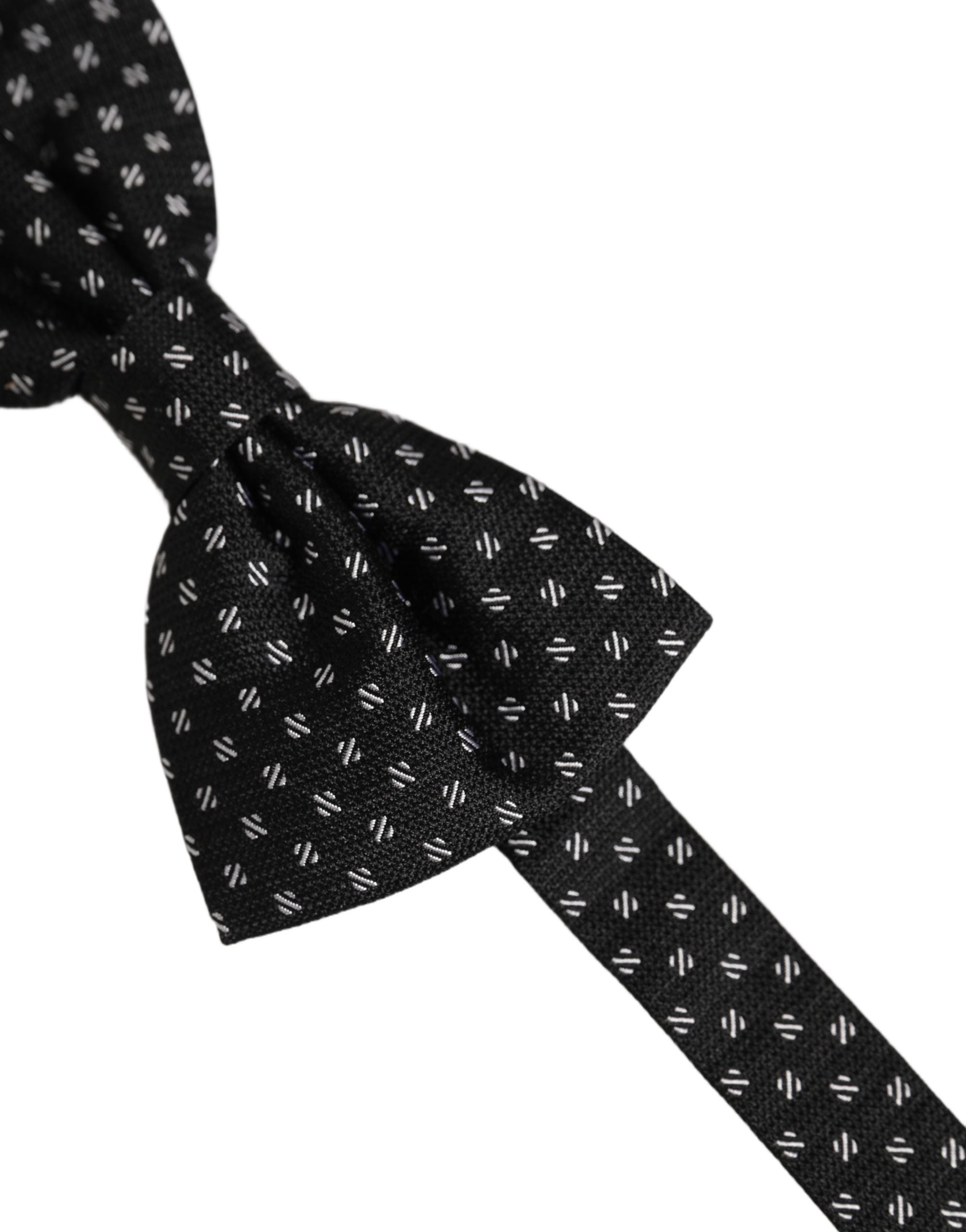 Dolce & Gabbana Men Black Patterned Adjustable Neck Papillon Bow Tie Dolce & Gabbana