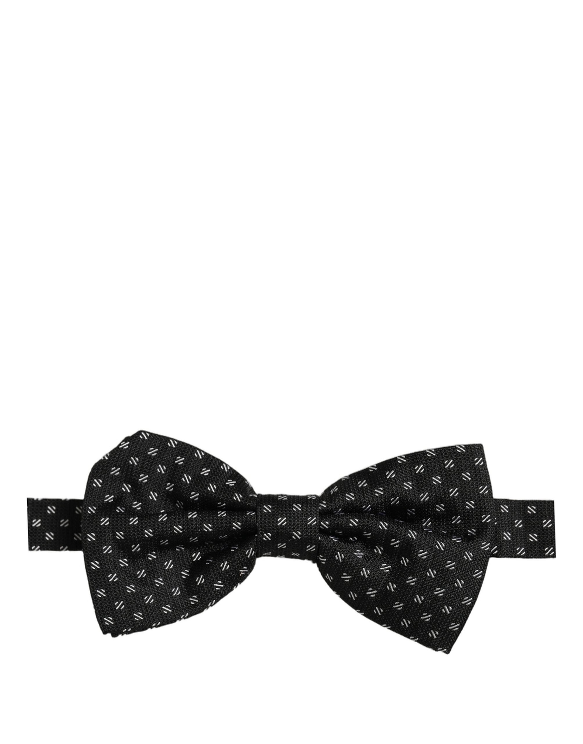 Dolce & Gabbana Men Black Patterned Adjustable Neck Papillon Bow Tie Dolce & Gabbana