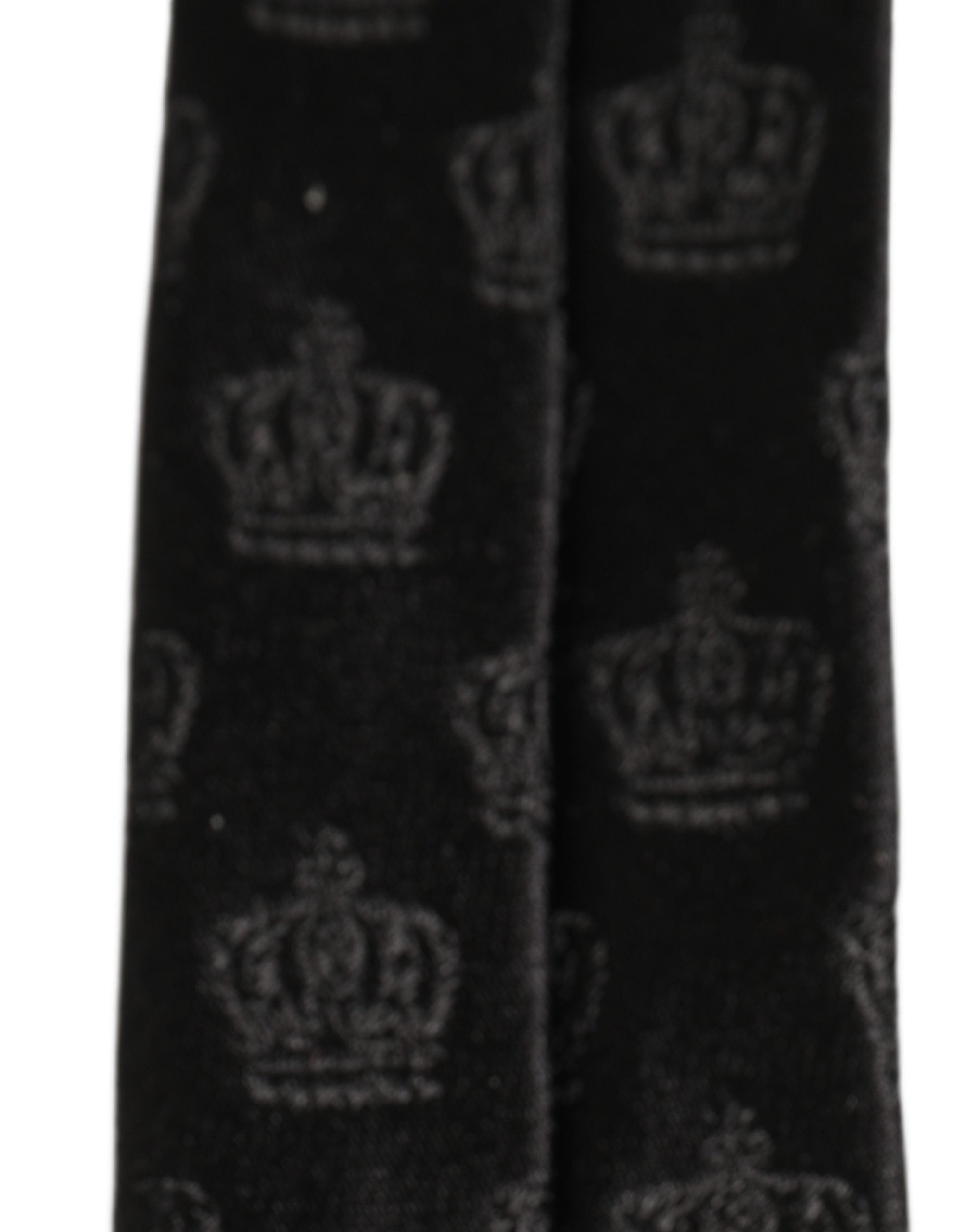 Dolce & Gabbana Men Black Crown Print Silk Adjustable Tied Necktie Tie Dolce & Gabbana