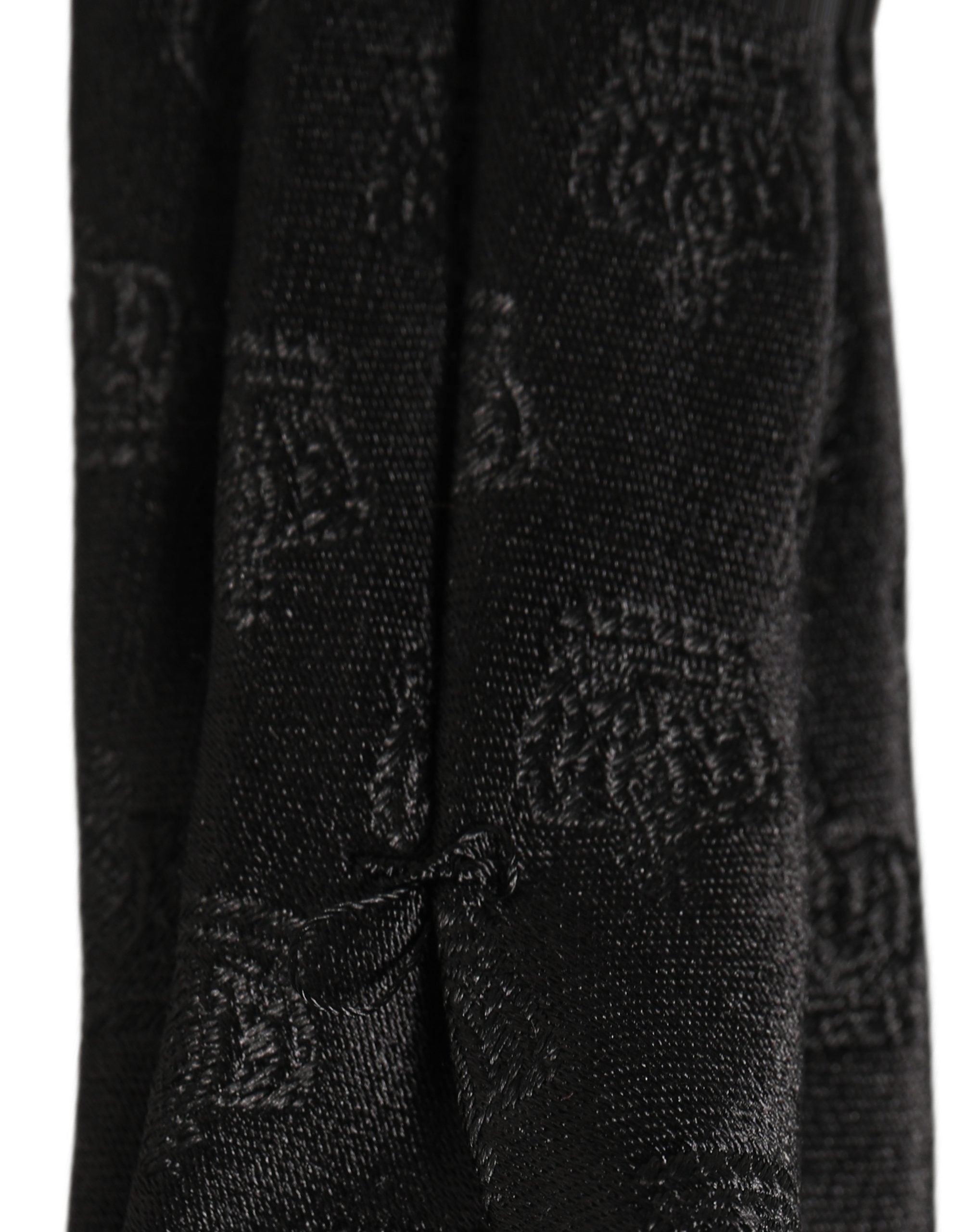 Dolce & Gabbana Men Black Crown Print Silk Adjustable Tied Necktie Tie Dolce & Gabbana