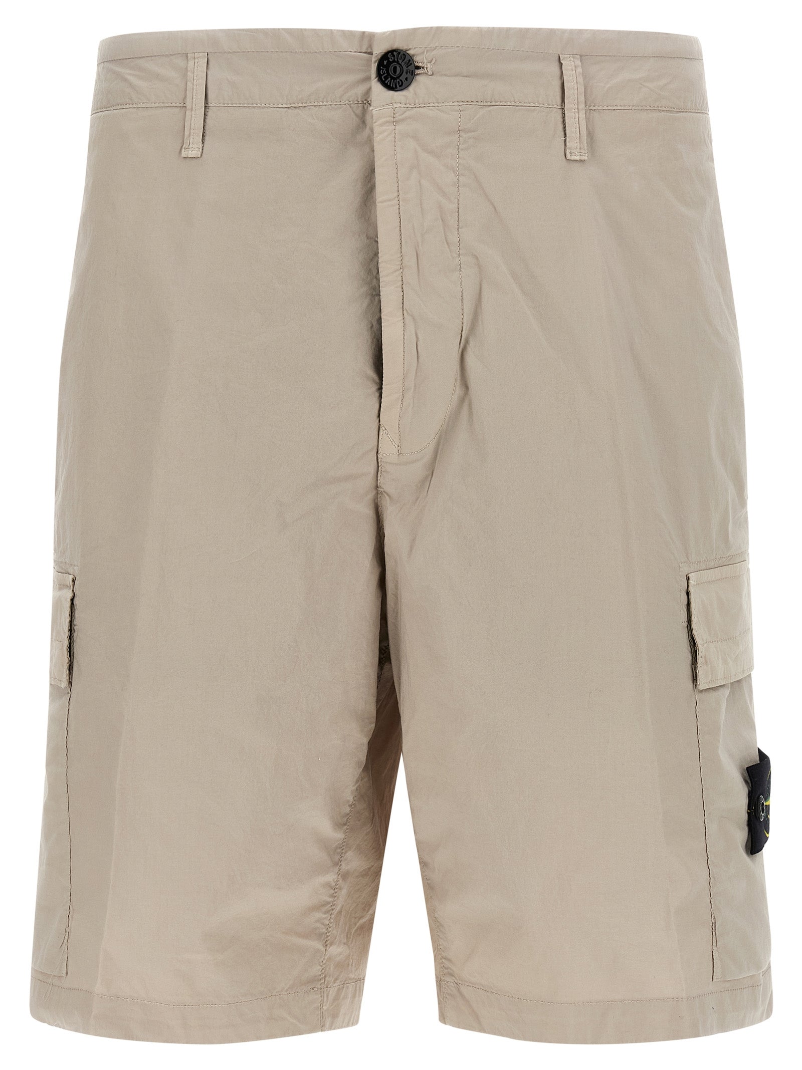 Stone Island Gray Cotton Bermuda Shorts Stone Island