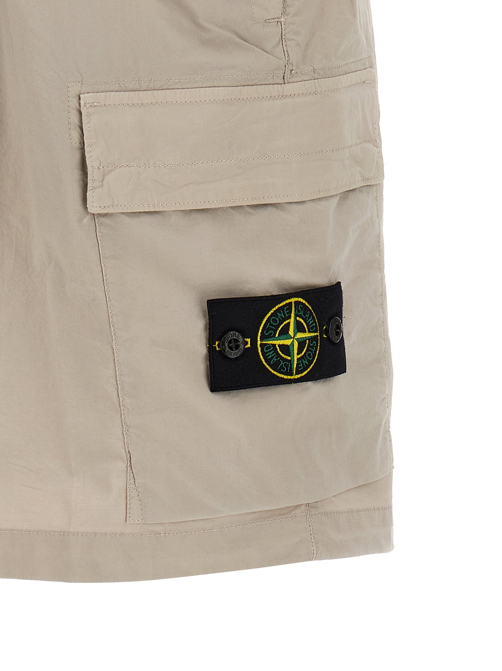 Stone Island Gray Cotton Bermuda Shorts Stone Island