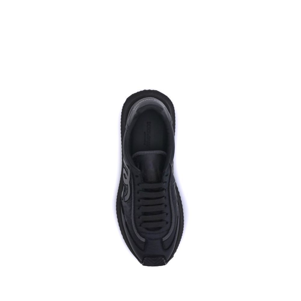 Dolce & Gabbana Black Fabric Athletic Sneakers Dolce & Gabbana