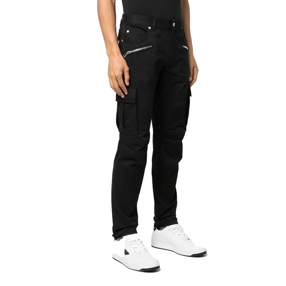 Balmain Black Cotton Cargo Pants Balmain