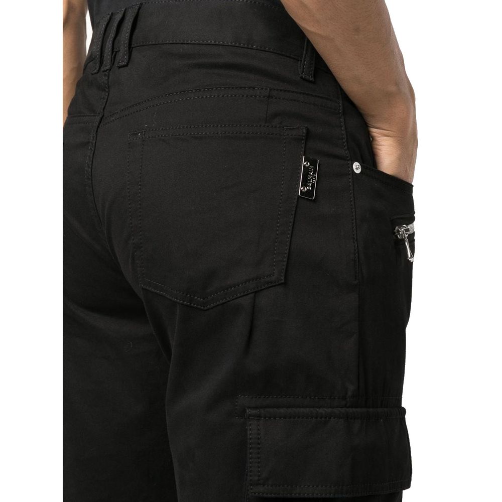 Balmain Black Cotton Cargo Pants Balmain